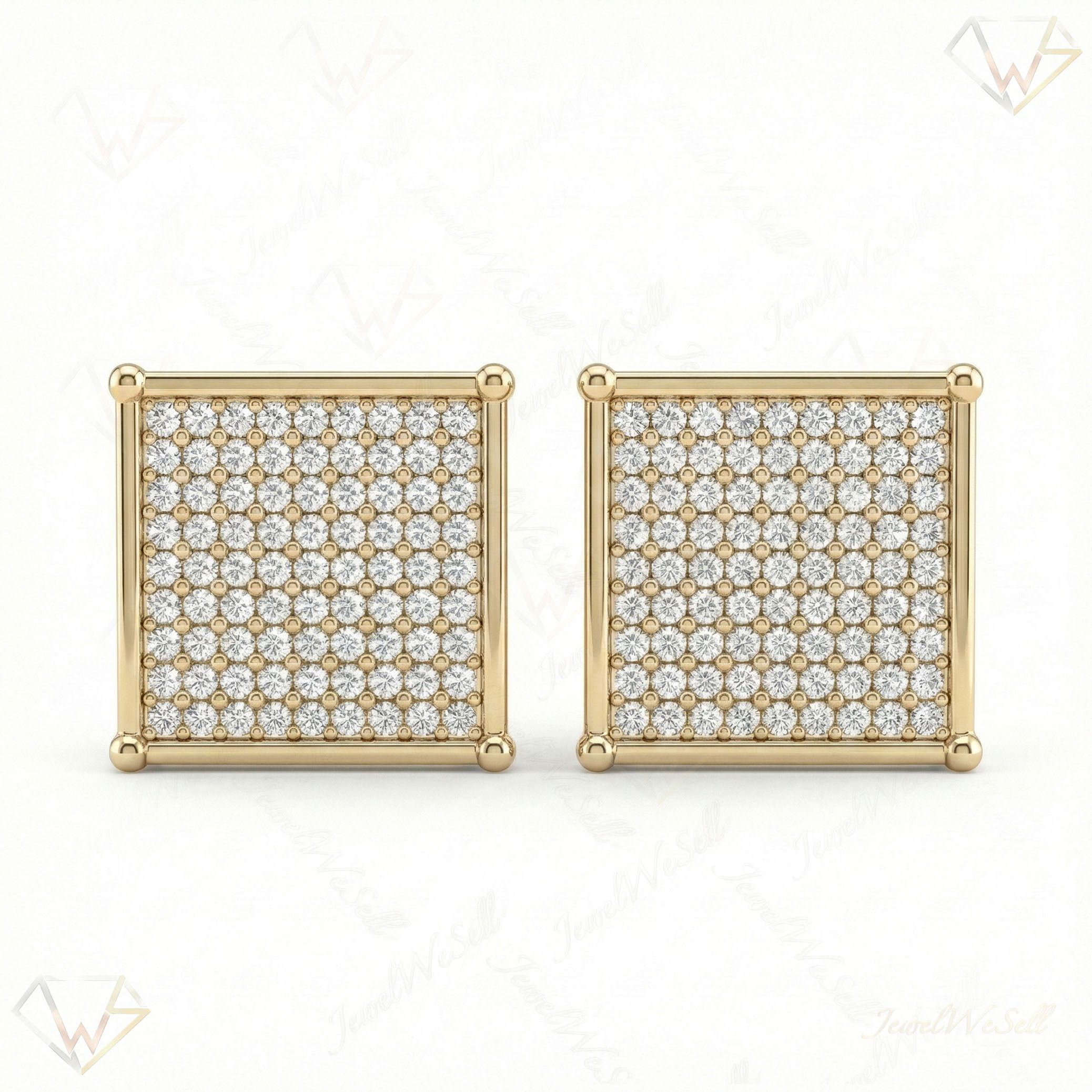 0.70 ct EF VS Lab Grown DIamond Micropave Earrings in 14k Yellow Gold 331803