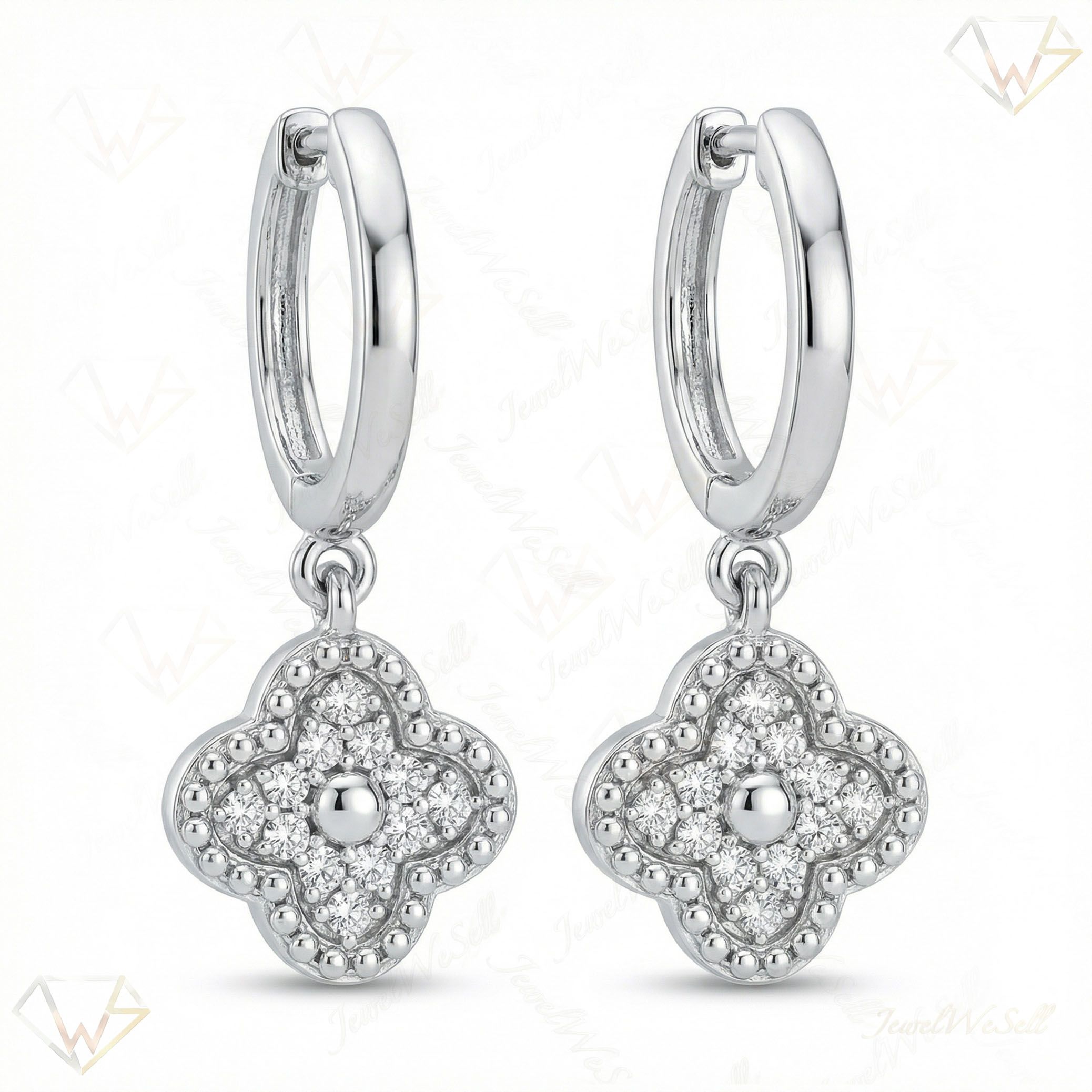0.20 ct EF VS Lab Grown DIamond Fancy Earrings in 14k White Gold 331819
