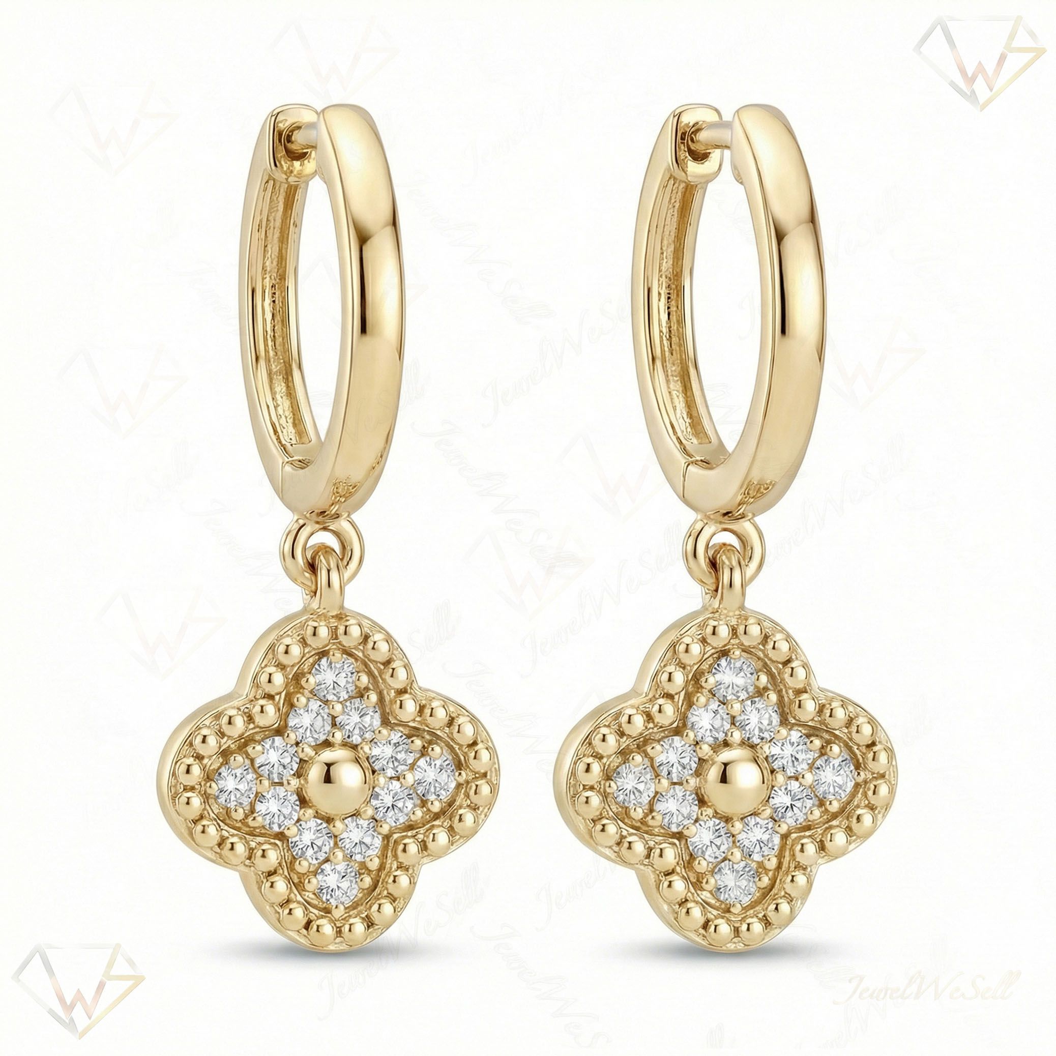 0.20 ct EF VS Lab Grown DIamond Fancy Earrings in 14k Yellow Gold 331819