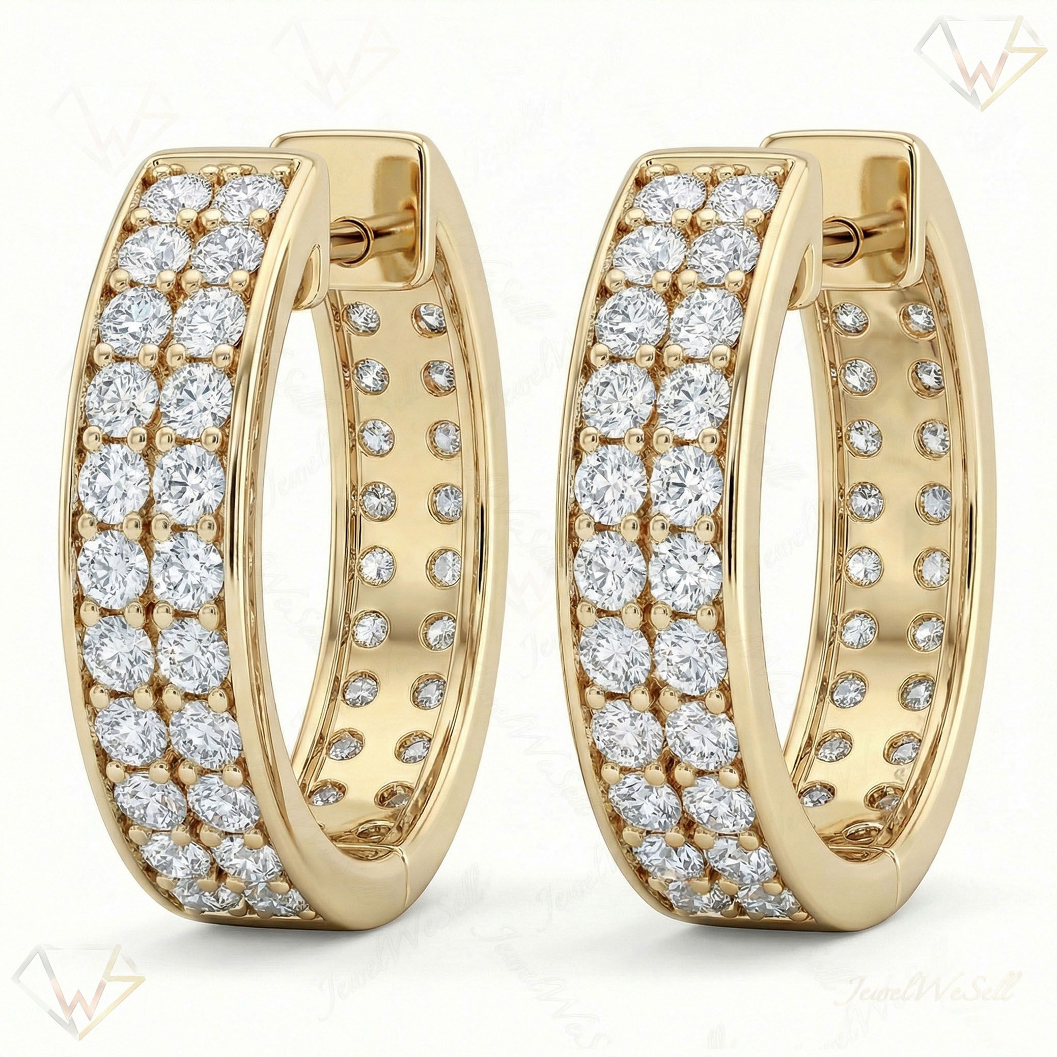 0.75 ct EF VS Lab Grown DIamond Huggies Earrings in 10k Yellow Gold 331842