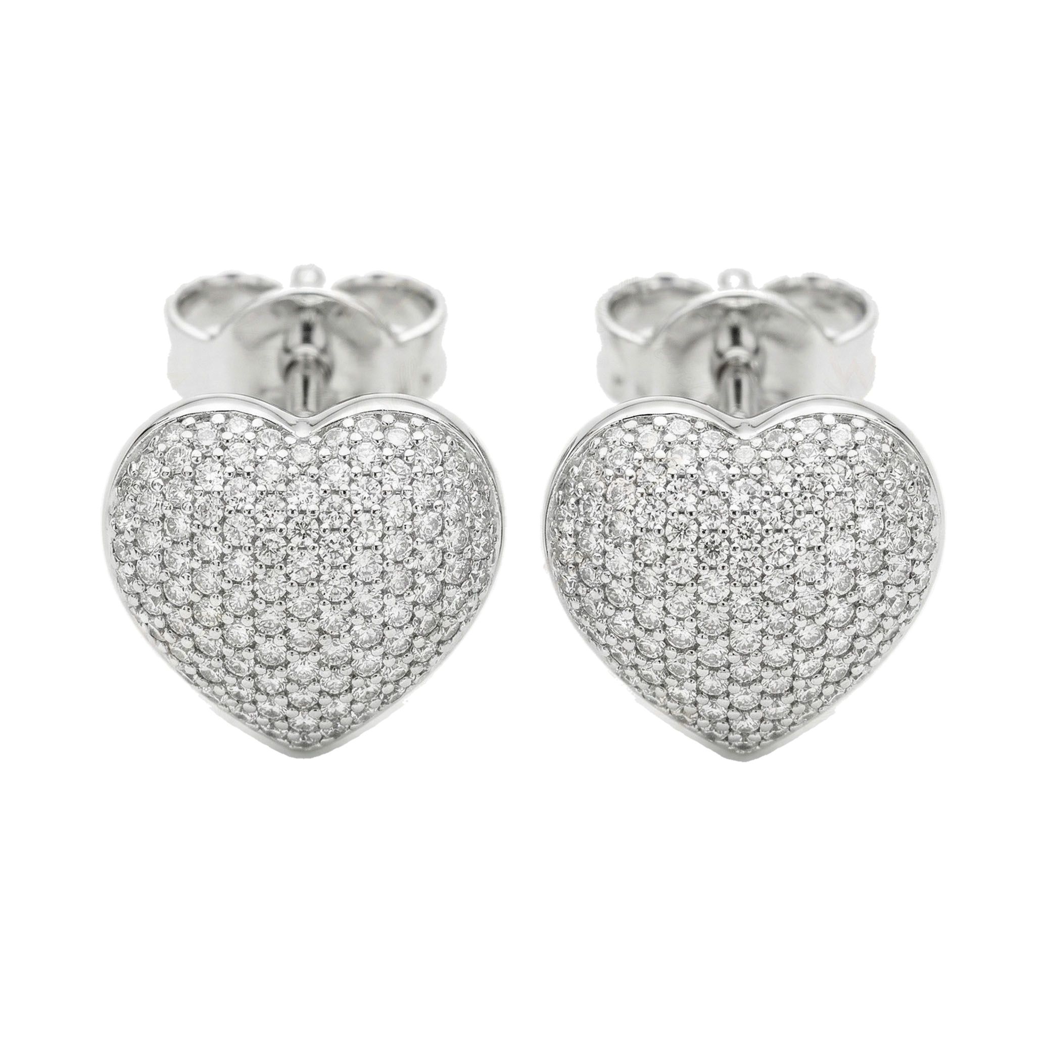 0.90 ct EF VS Lab Grown DIamond Micropave Earrings in 10k White Gold 4080