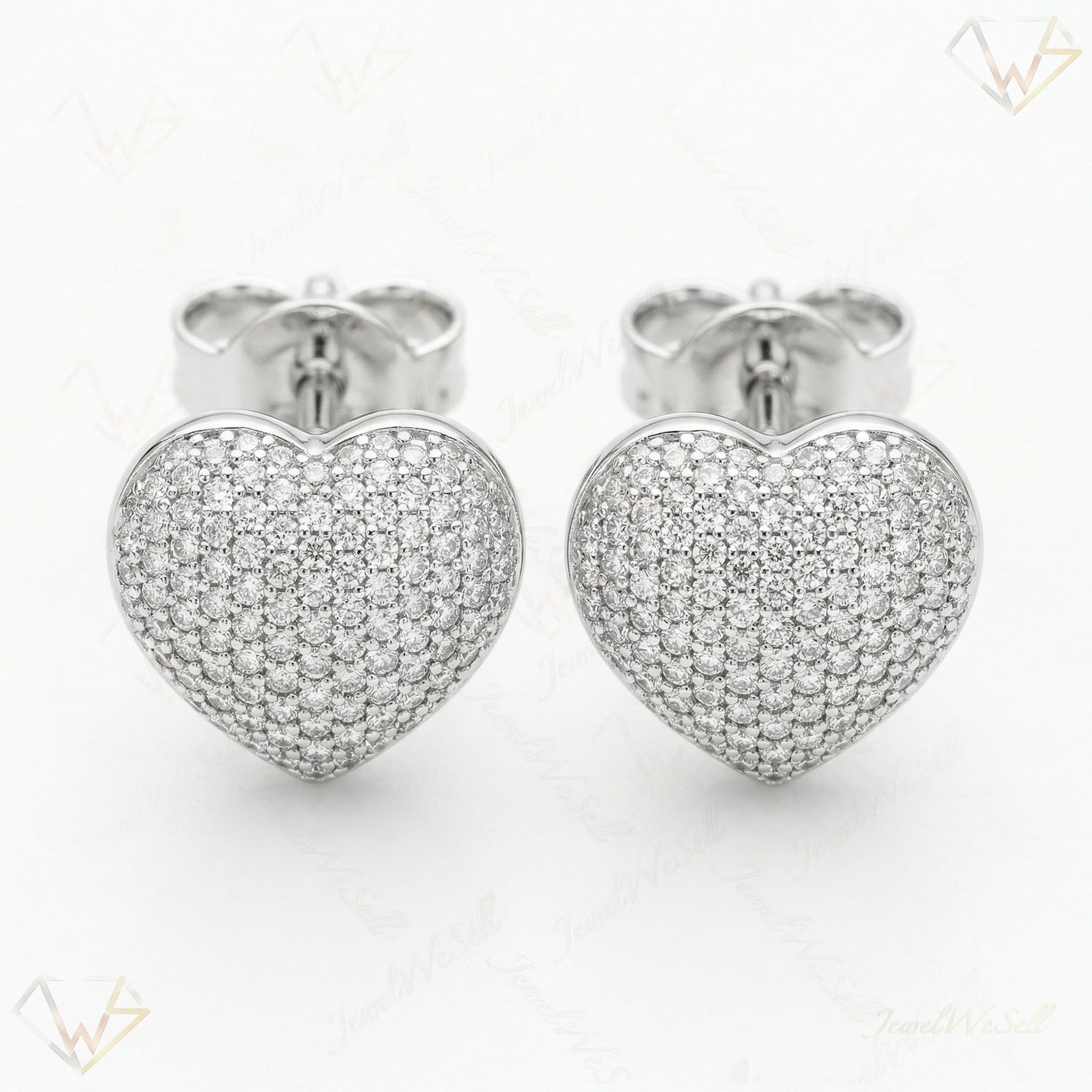 0.90 ct EF VS Moissanite Micropave Earrings in 925 Sterling Silver 4080