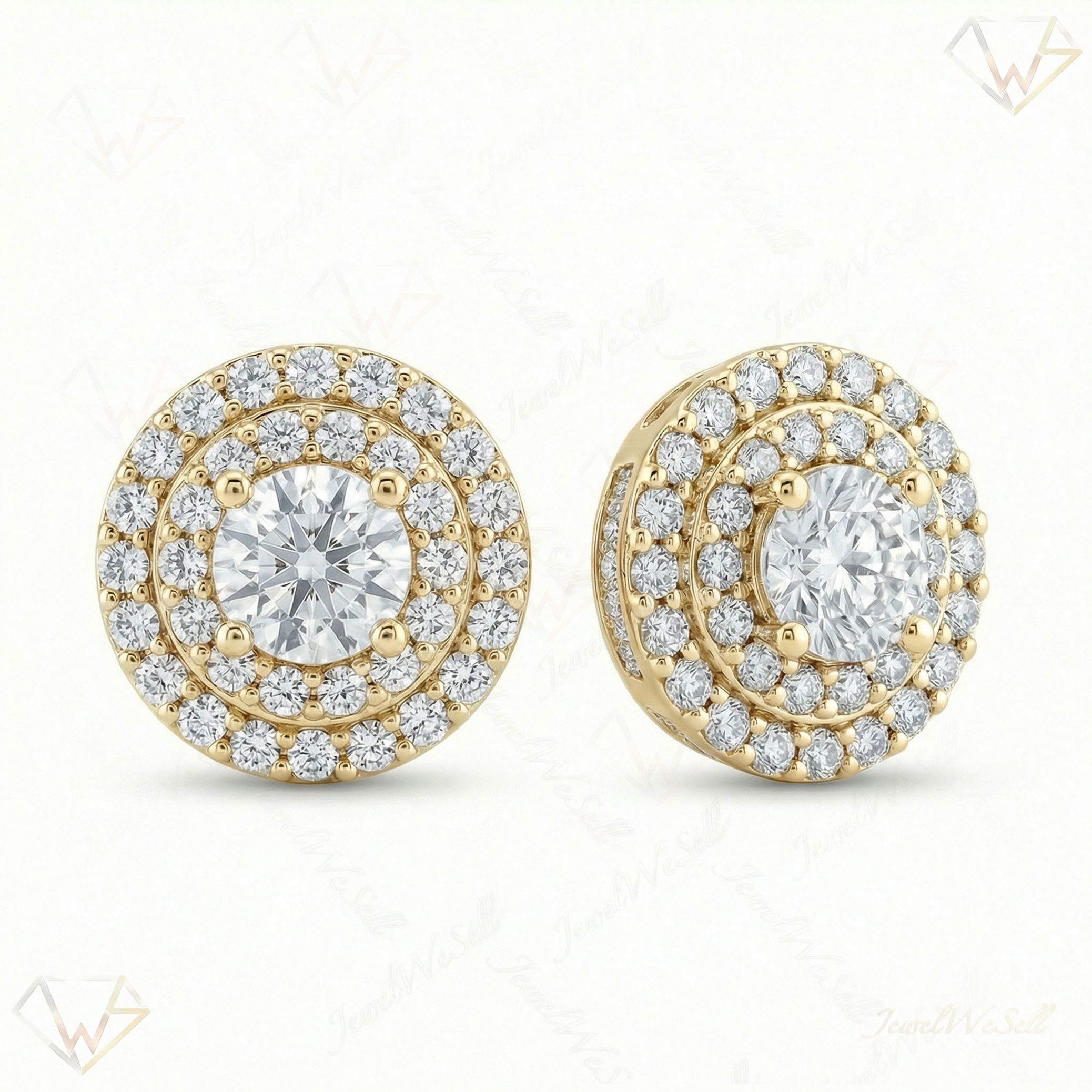 0.85 ct EF VS Lab Grown DIamond Circle Earrings in 10k Yellow Gold 6839