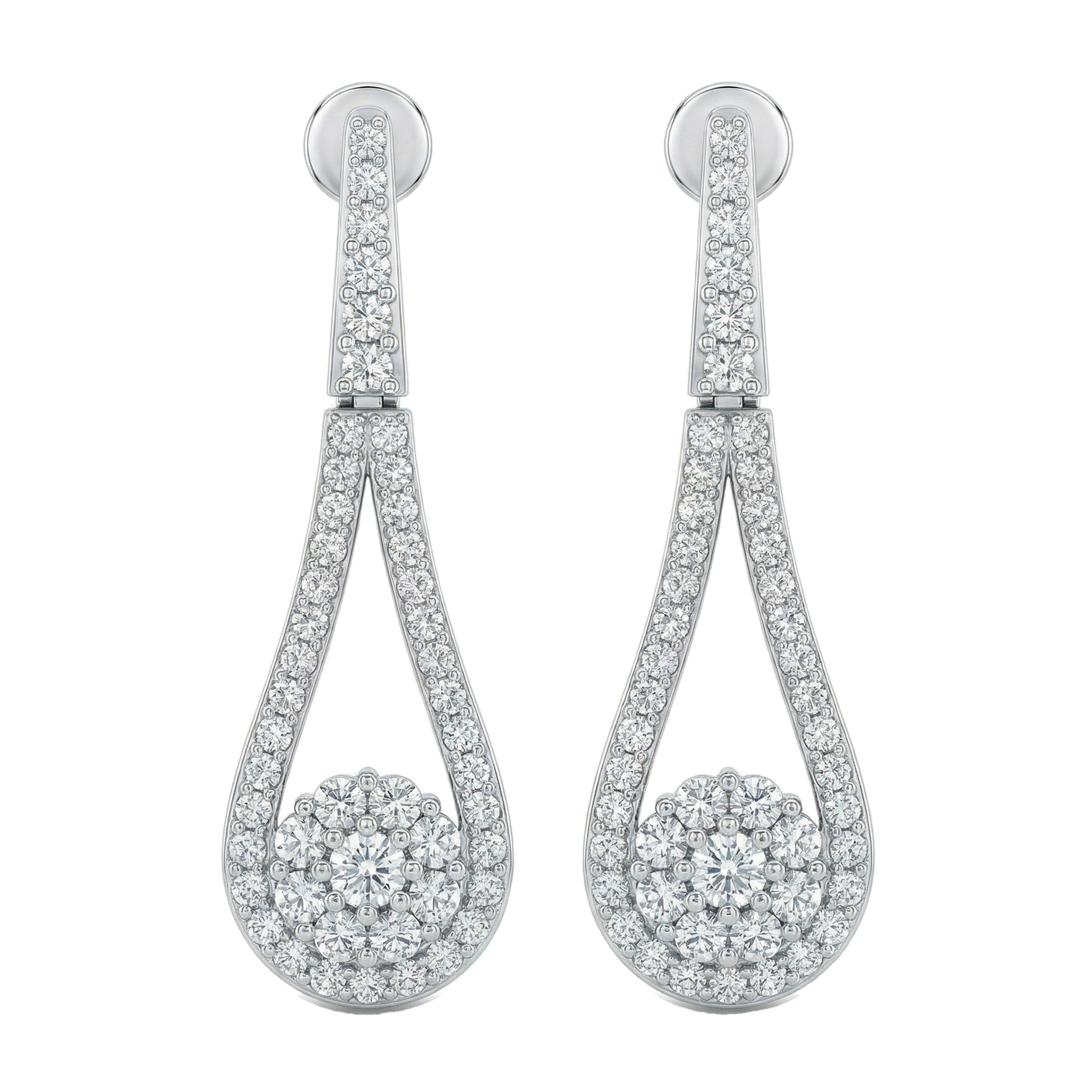 0.95 ct EF VS Moissanite Drop Earrings in 925 Sterling Silver 6886
