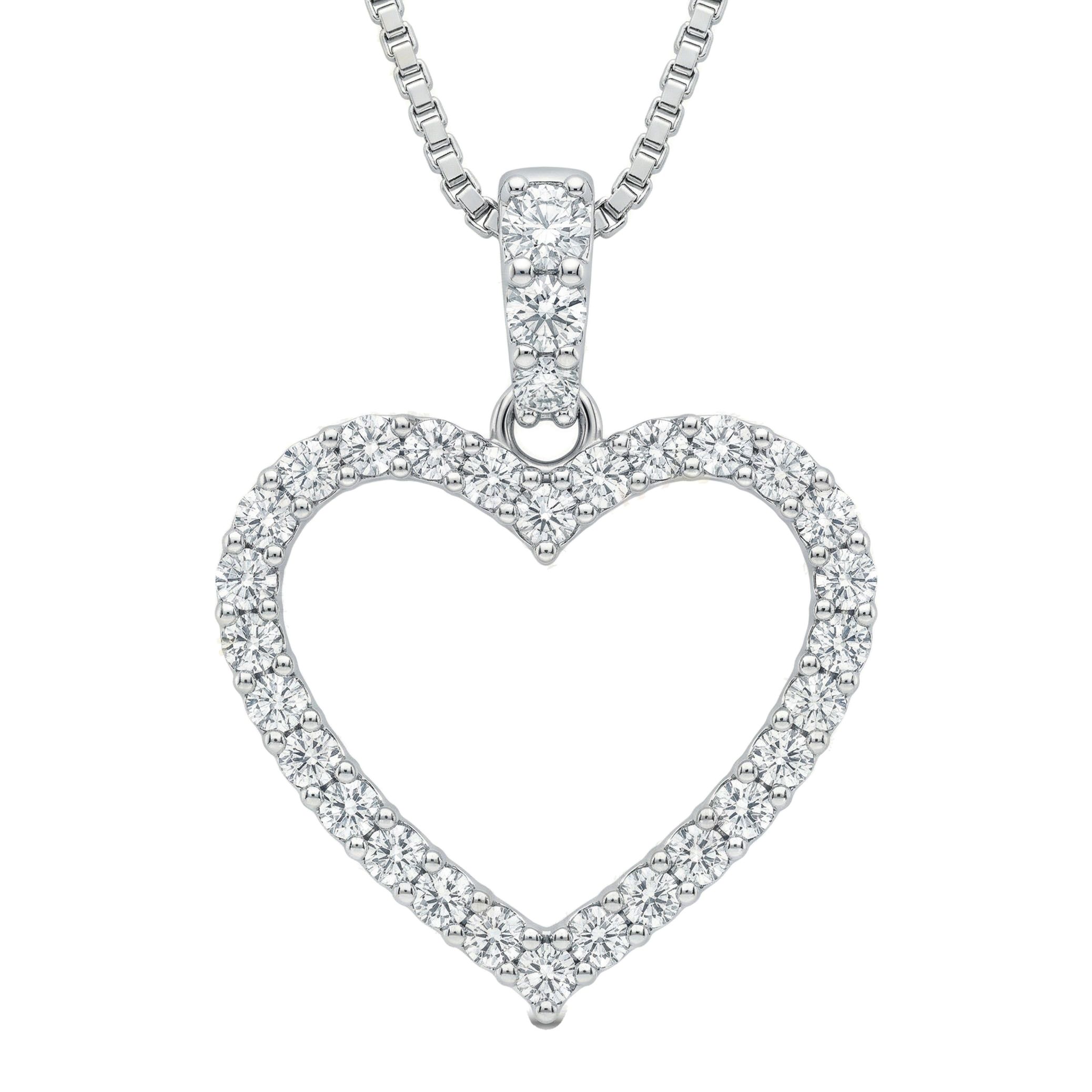 2.00 ct EF VS Moissanite Heart Pendant in 925 Sterling Silver 10035