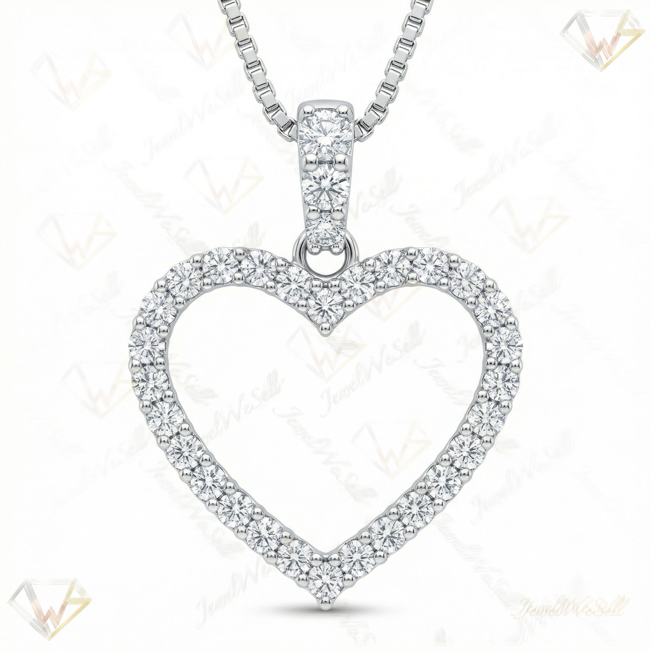 2.00 ct EF VS Lab Grown Diamond Heart Pendant in 10k White Gold 10035