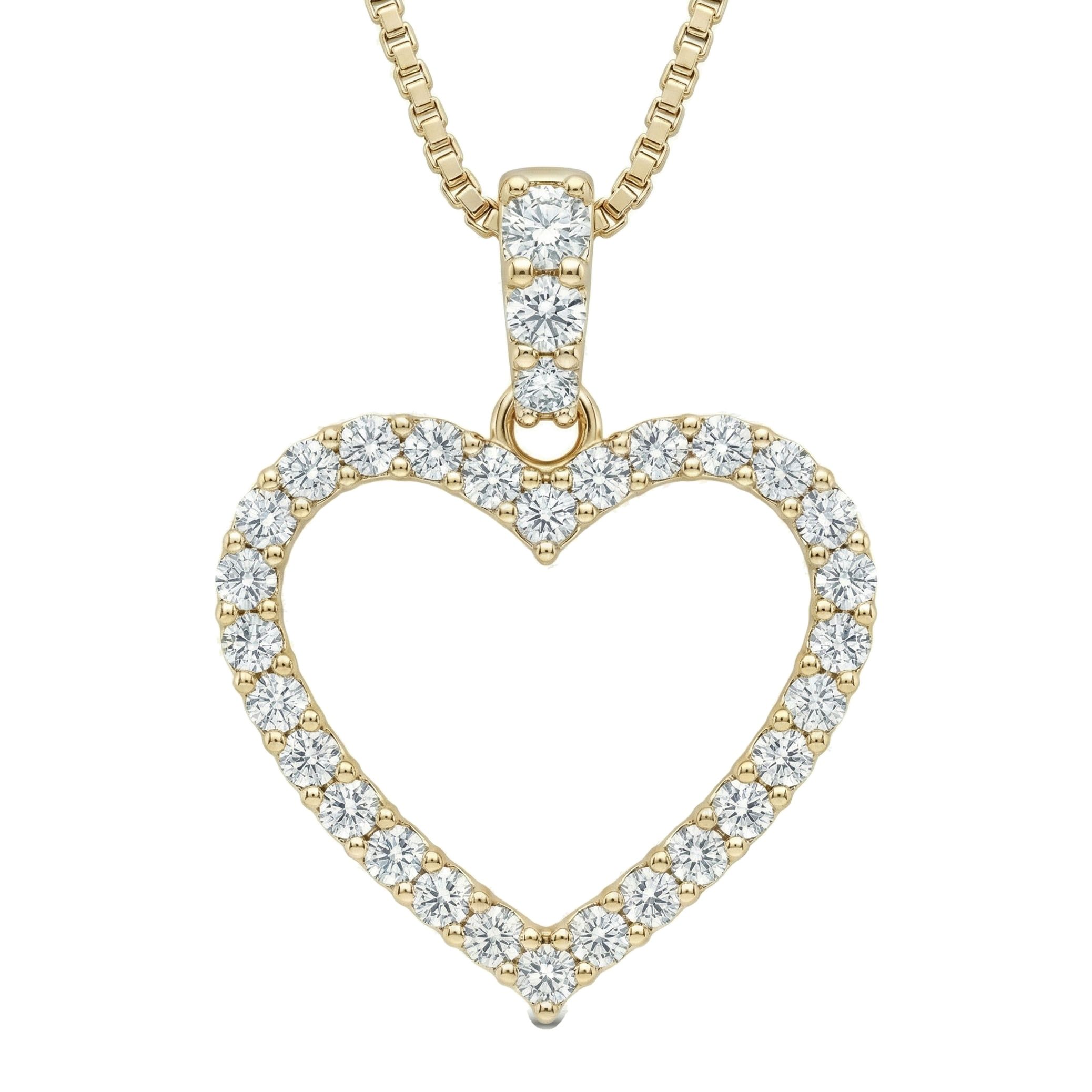 2.00 ct EF VS Lab Grown Diamond Heart Pendant in 10k Yellow Gold 10035
