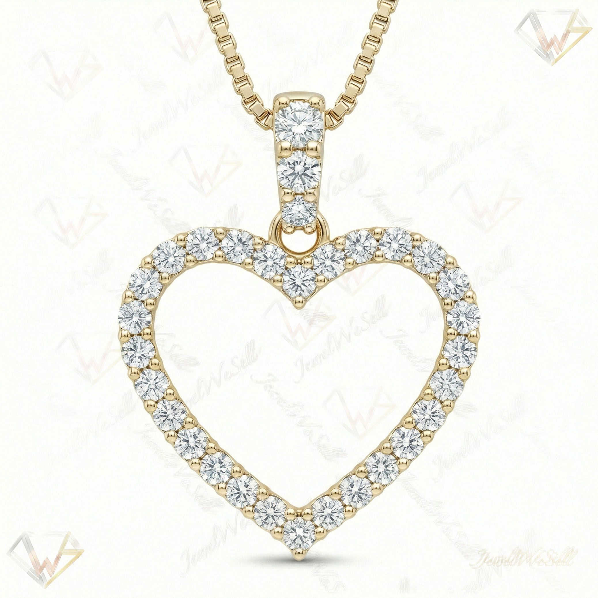 2.00 ct EF VS Lab Grown Diamond Heart Pendant in 14k Yellow Gold 10035