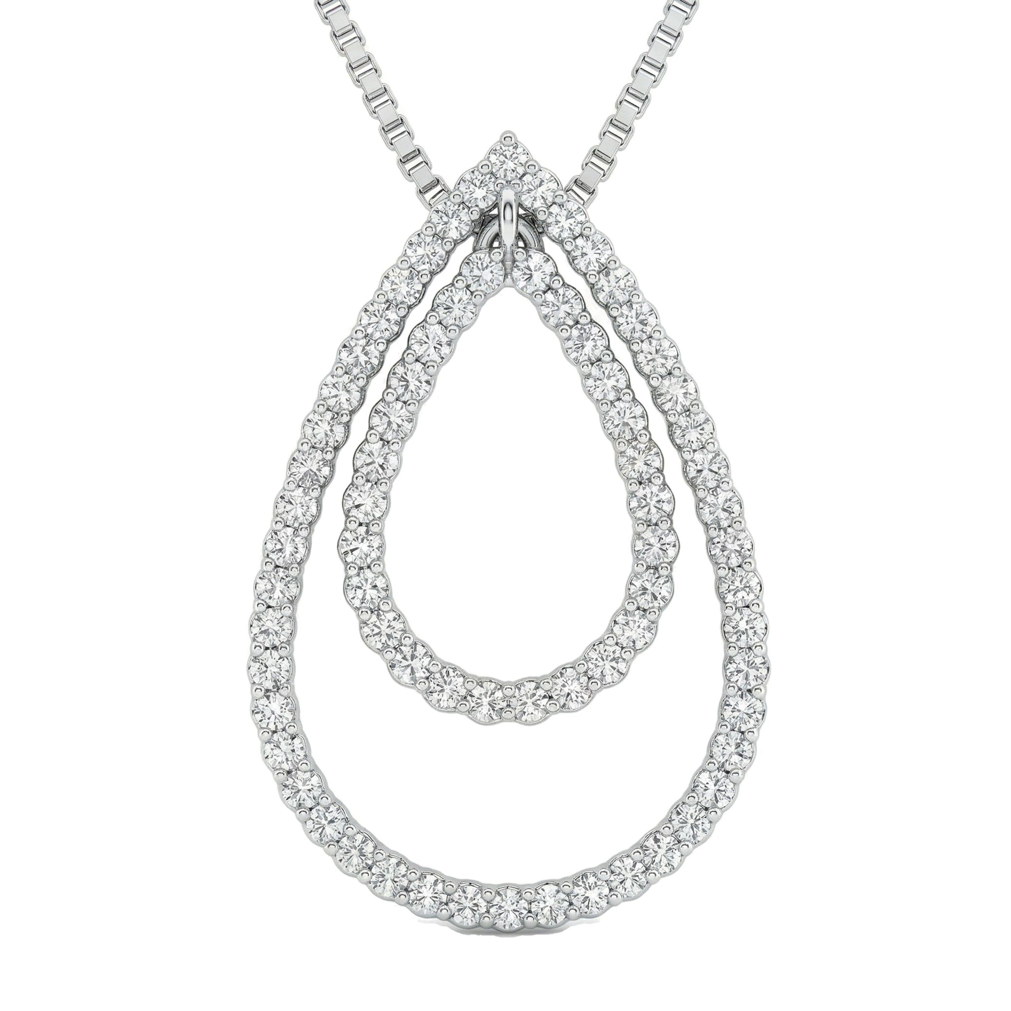 1.45 ct EF VS Moissanite Drop Pendant in 925 Sterling Silver 10186