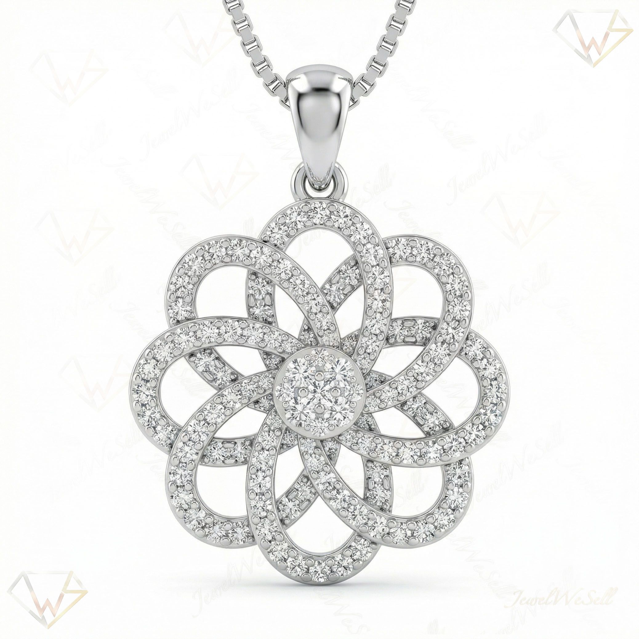 1.10 ct EF VS Lab Grown Diamond Fancy Pendant in 14k White Gold 10517