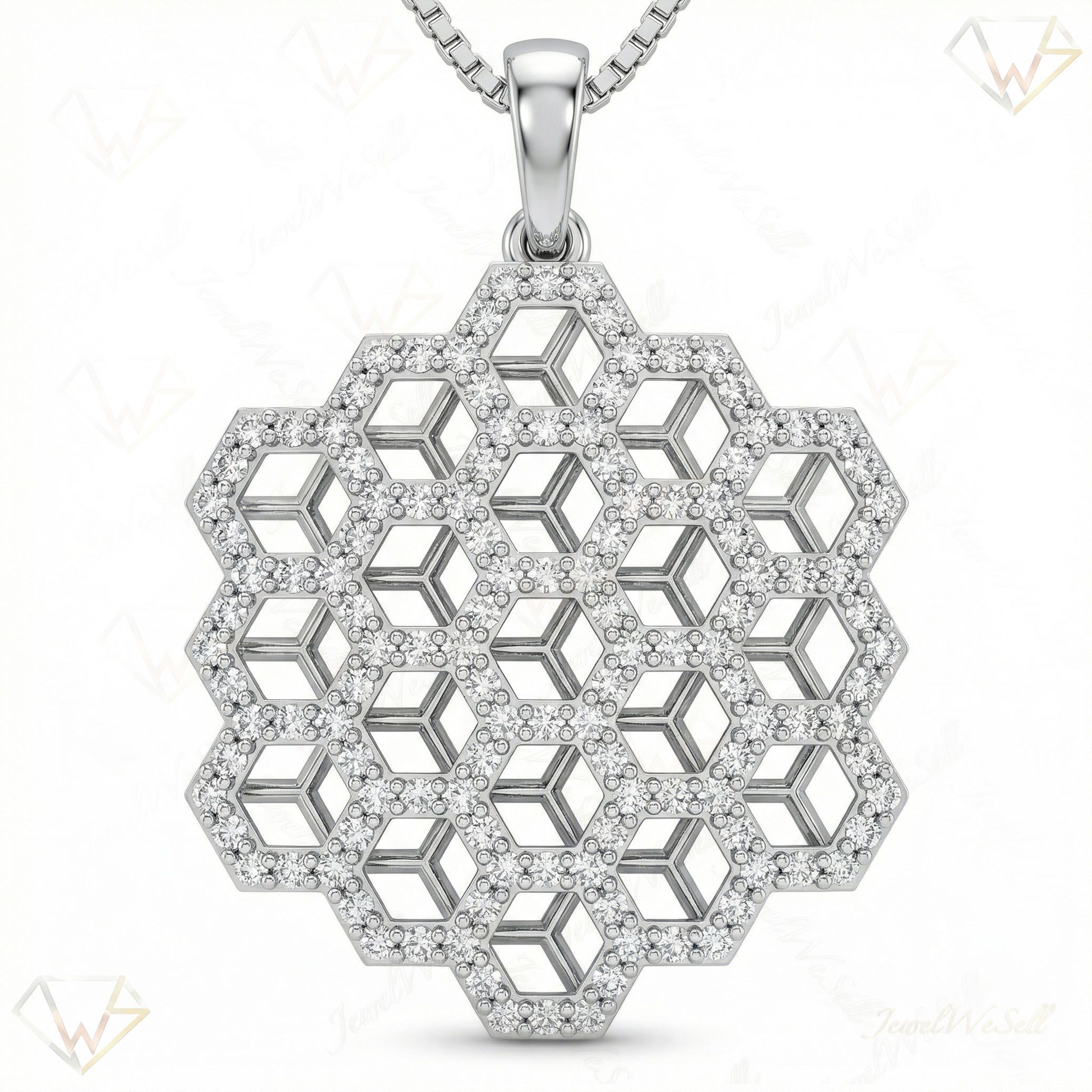 1.10 ct EF VS Lab Grown Diamond Fancy Pendant in 14k White Gold 10526