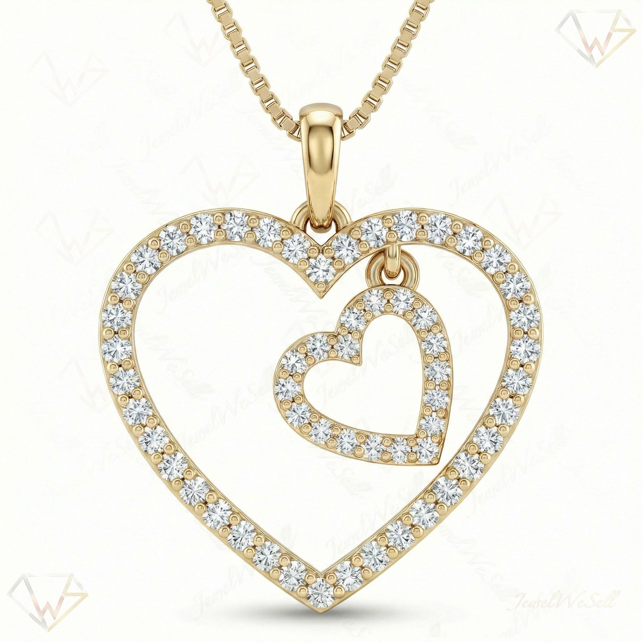 0.66 ct EF VS Lab Grown Diamond Heart Pendant in 14k Yellow Gold 11746