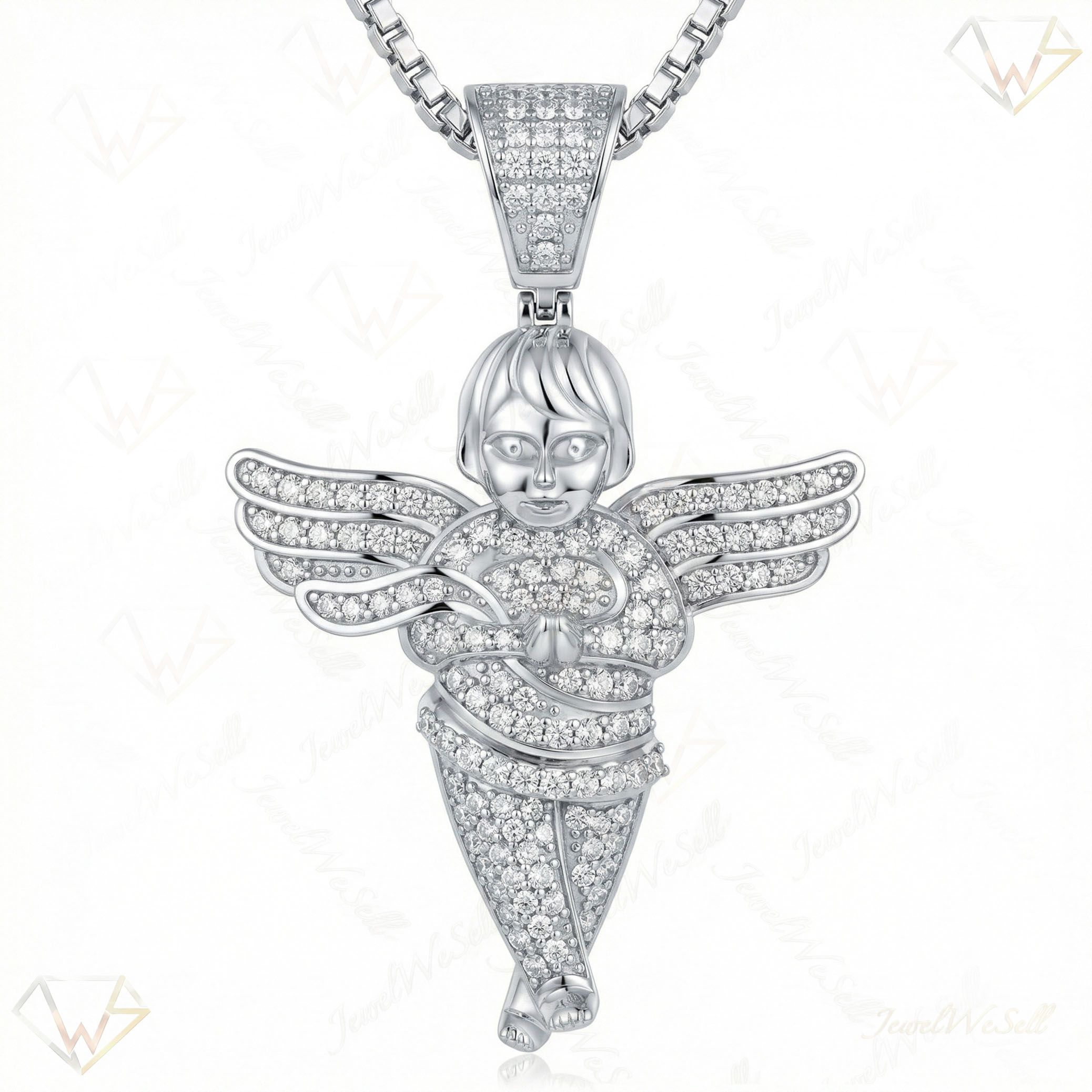 0.70 ct EF VS Lab Grown Diamond Human Pendant in 14k White Gold 13521