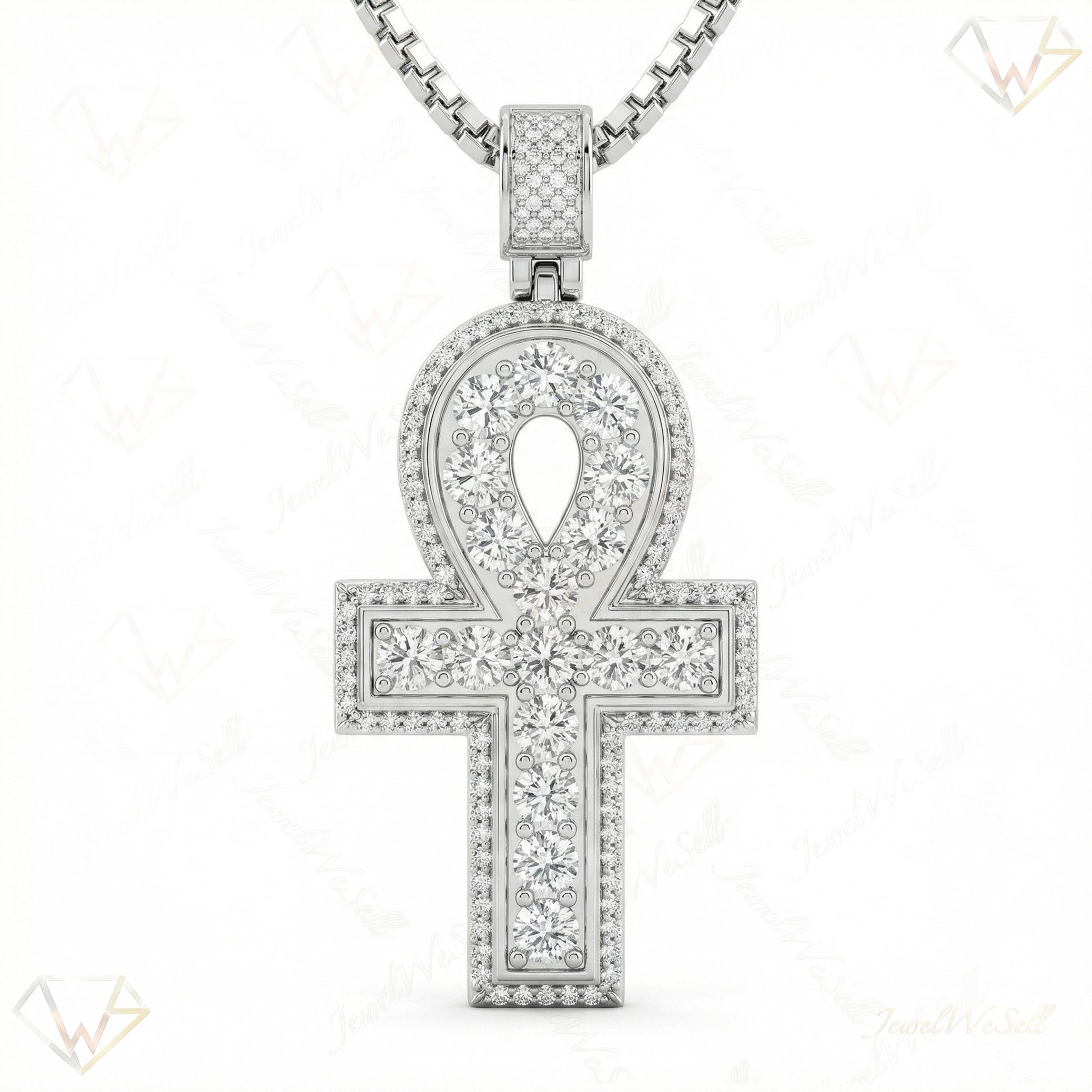 1.00 ct EF VS Lab Grown Diamond Evil Eye Pendant in 10k White Gold 13682