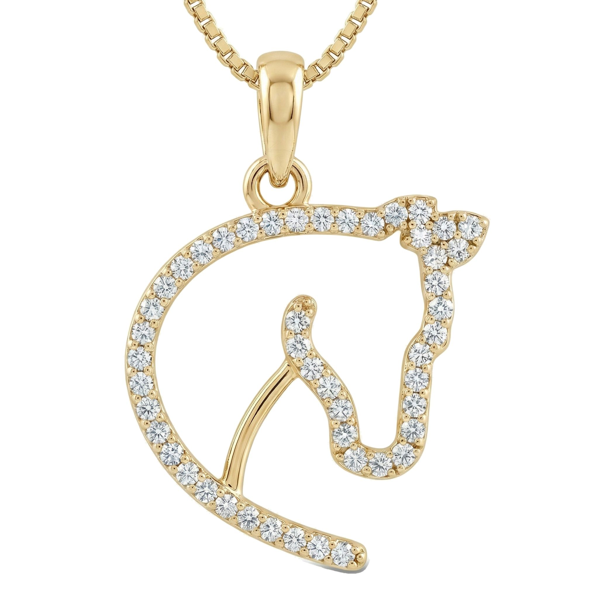 0.75 ct EF VS Lab Grown Diamond Animal Pendant in 14k Yellow Gold 13850