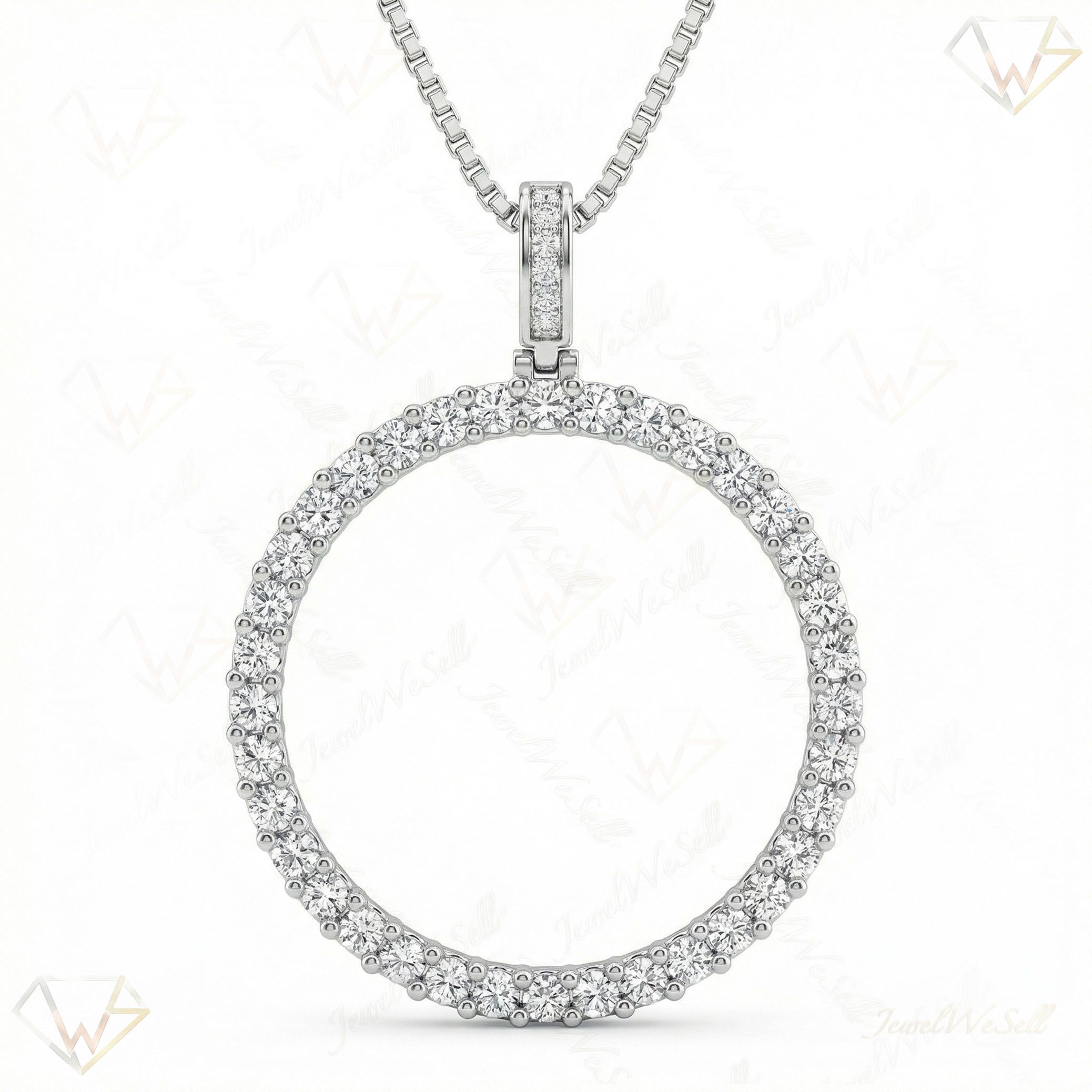 2.50 ct EF VS Lab Grown Diamond Memory Pendant in 10k White Gold 15039