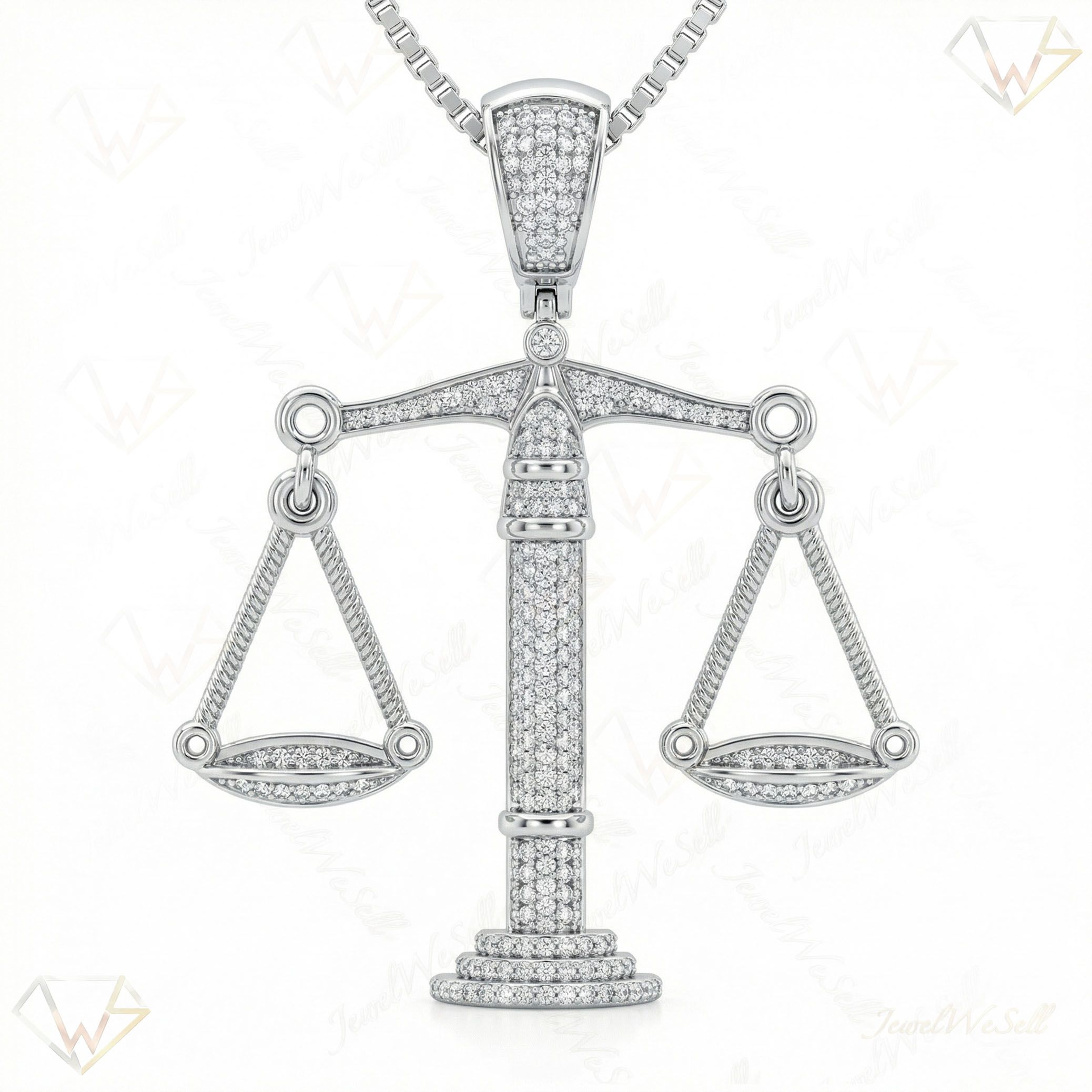 1.00 ct EF VS Lab Grown Diamond Zodiac Pendant in 14k White Gold 15057