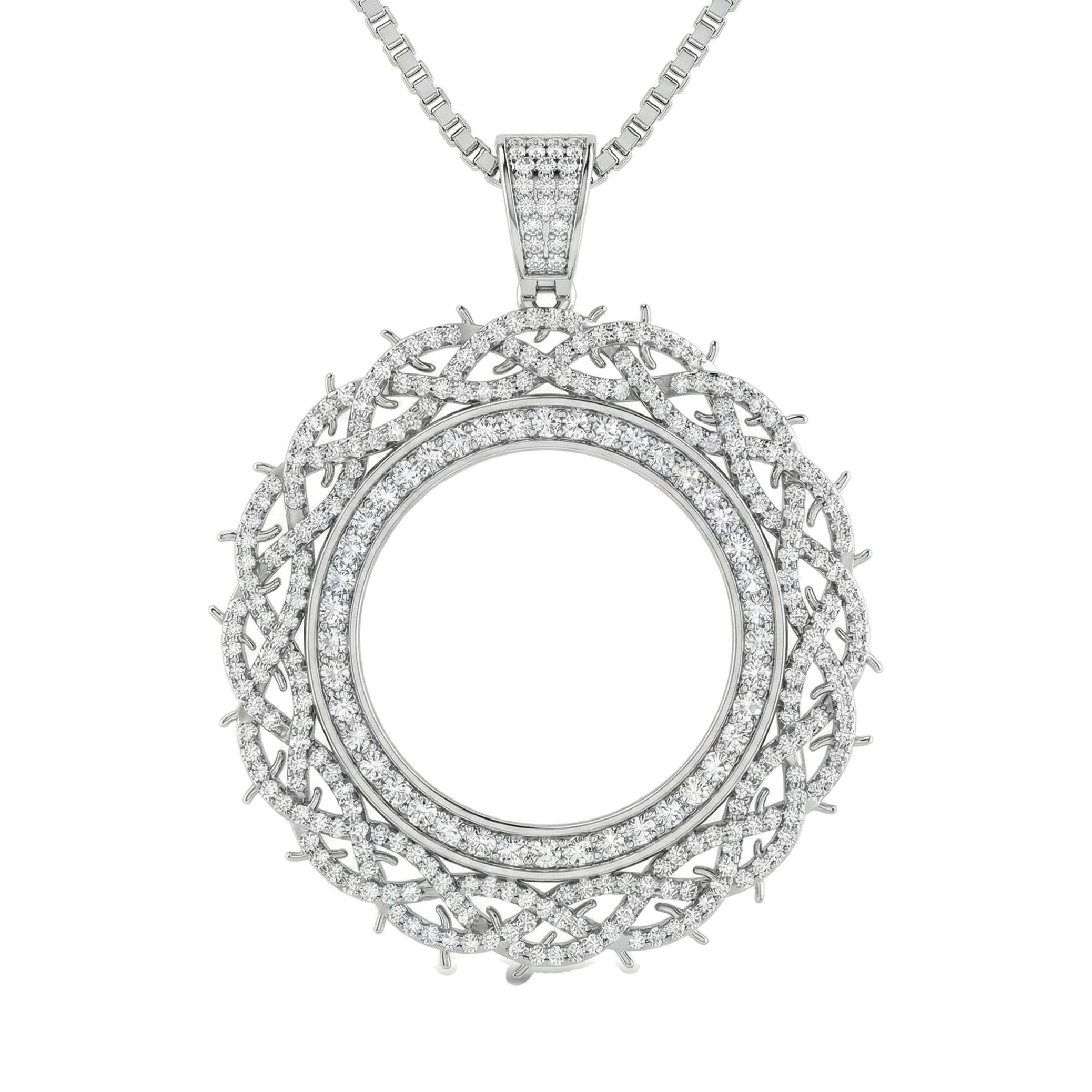 3.90 ct EF VS Moissanite Memory Pendant in 925 Sterling Silver 15833