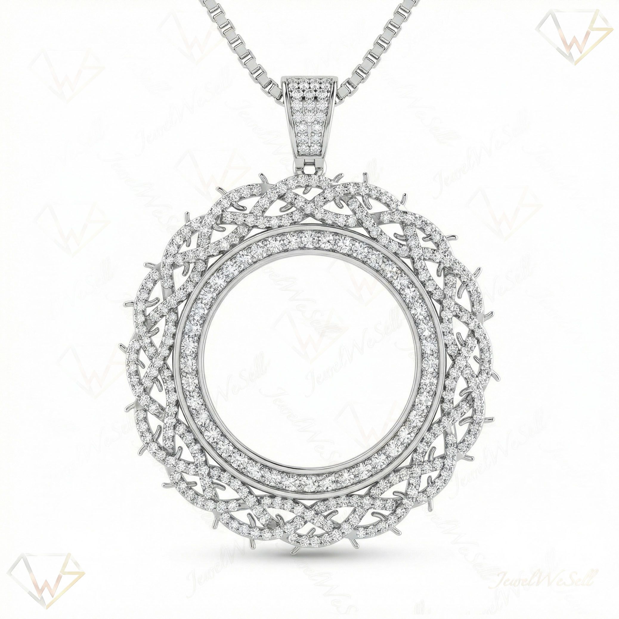 3.90 ct EF VS Lab Grown Diamond Memory Pendant in 10k White Gold 15833