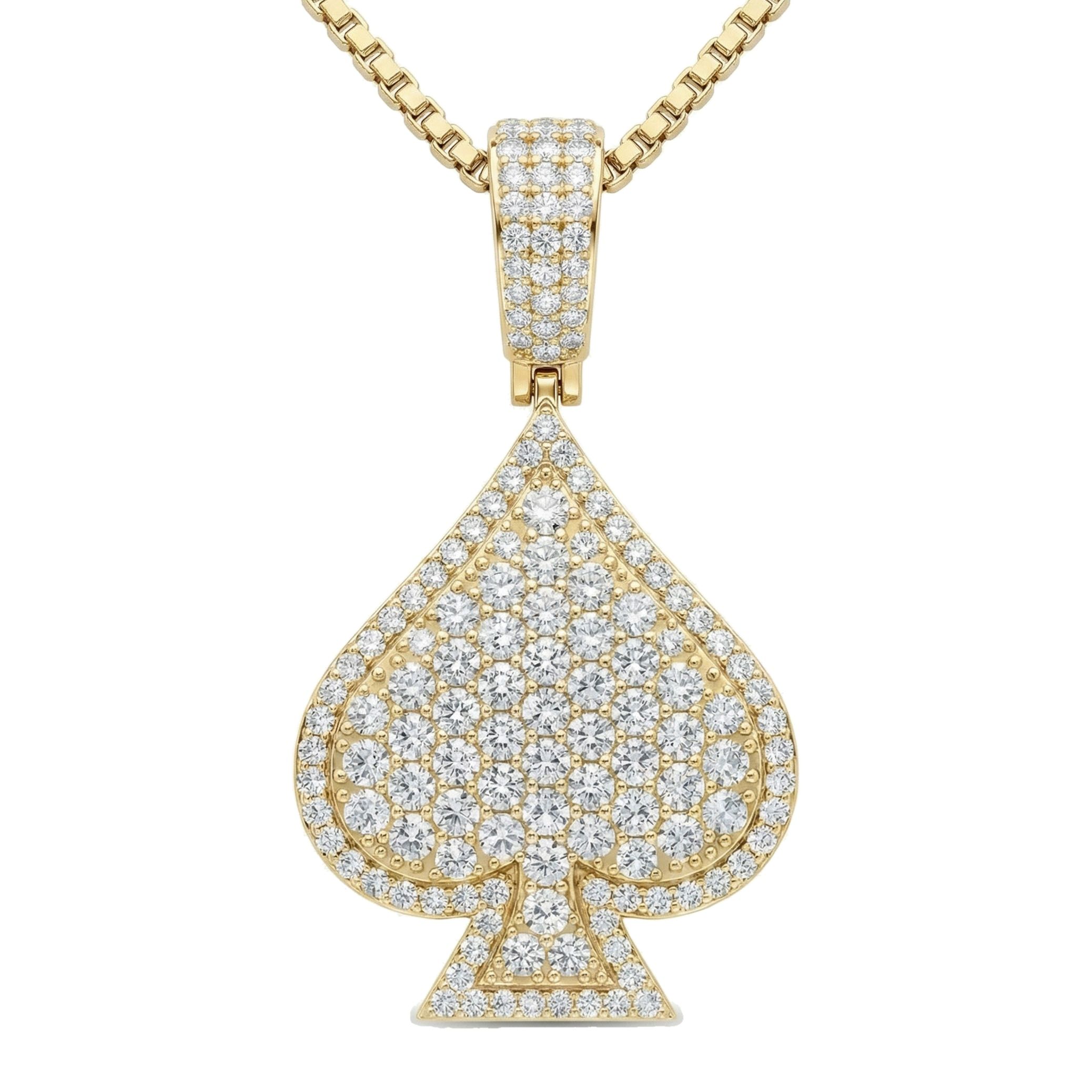 2.66 ct EF VS Lab Grown Diamond Card Pendant in 10k Yellow Gold 16015