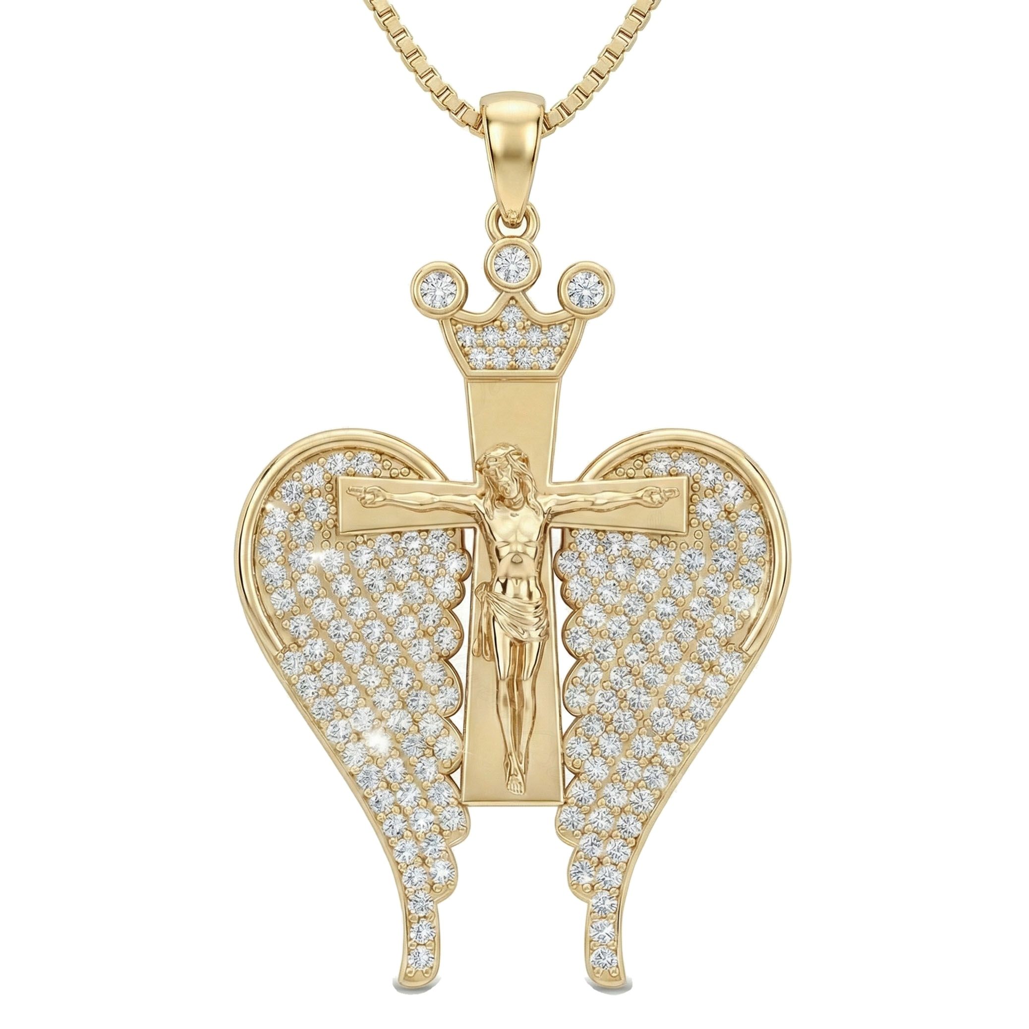 1.40 ct EF VS Lab Grown Diamond Jesus Pendant in 10k Yellow Gold 16158