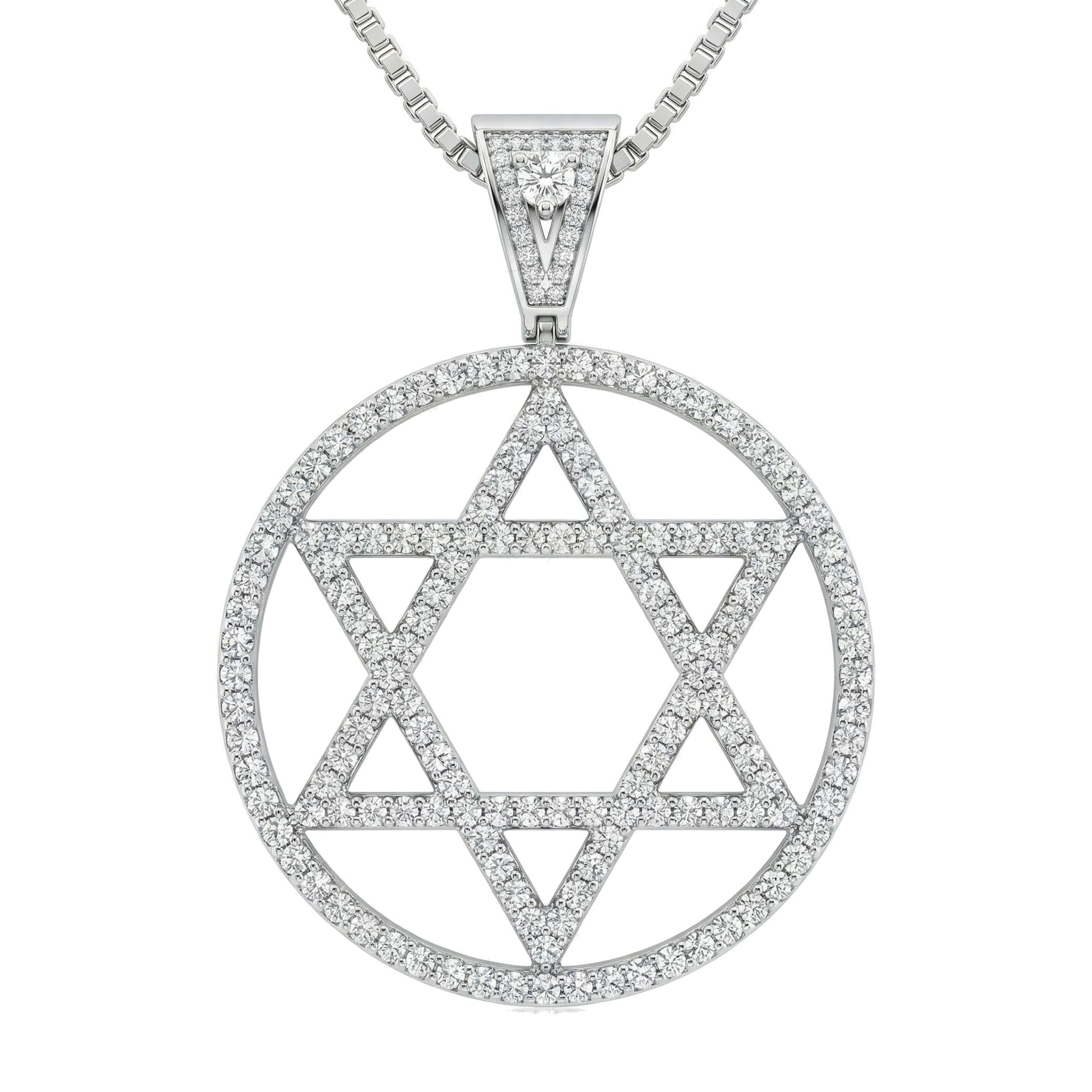 3.40 ct EF VS Moissanite Star of David in 925 Sterling Silver 16334