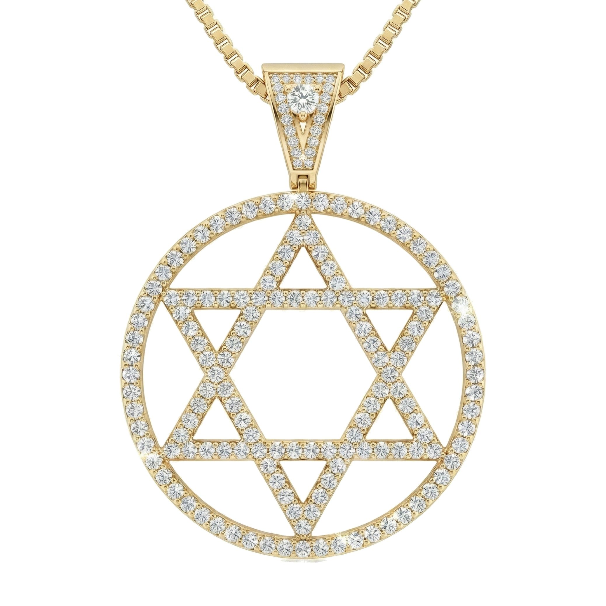 3.40 ct EF VS Lab Grown Diamond Star of David in 10k Yellow Gold 16334