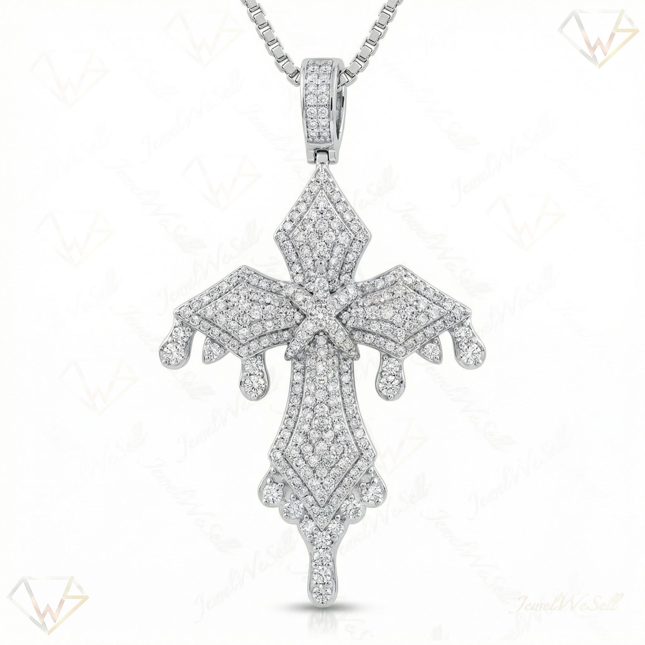 6.30 ct EF VS Lab Grown Diamond Cross Pendant in 14k White Gold 200921