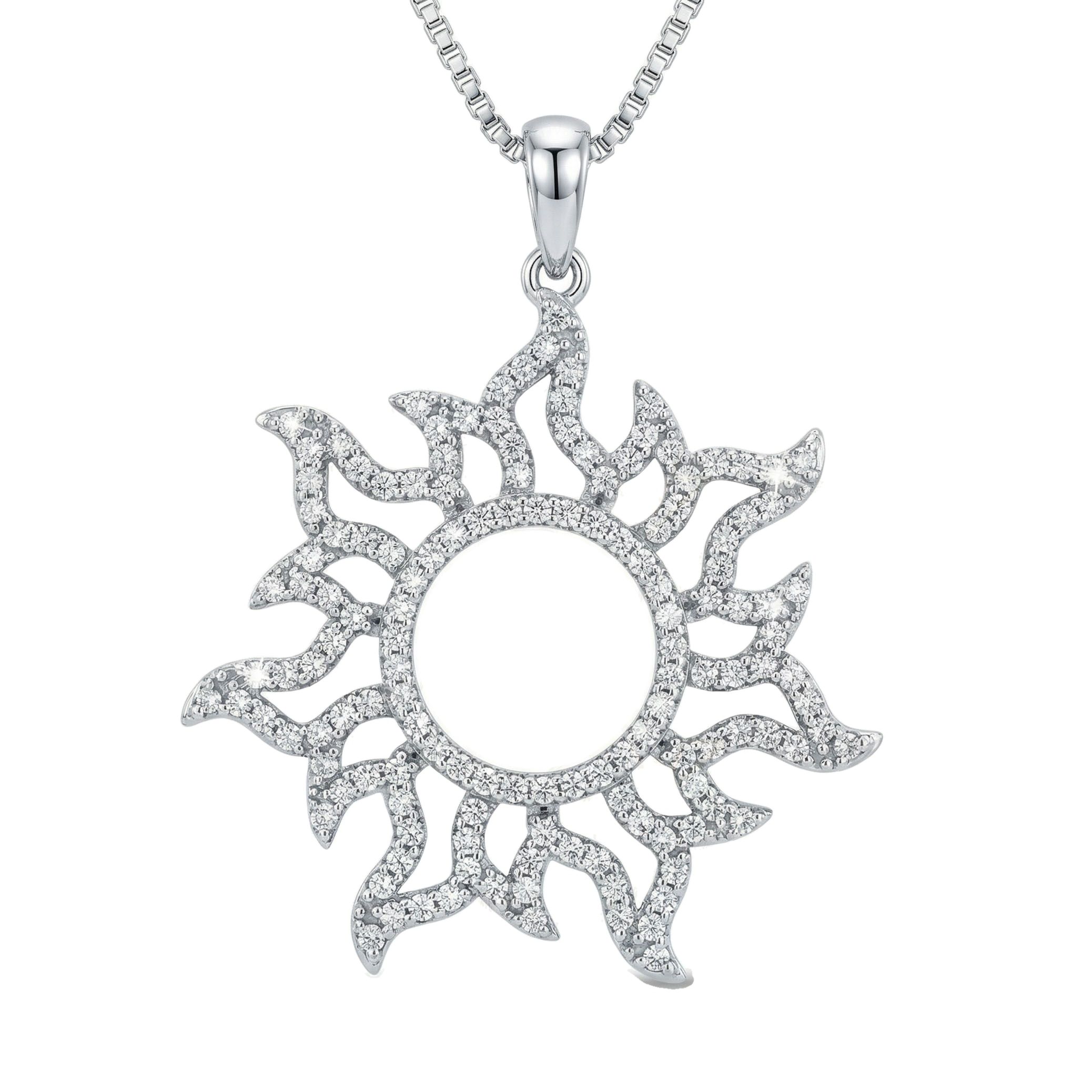 1.10 ct EF VS Moissanite Sun Pendant in 925 Sterling Silver 201001