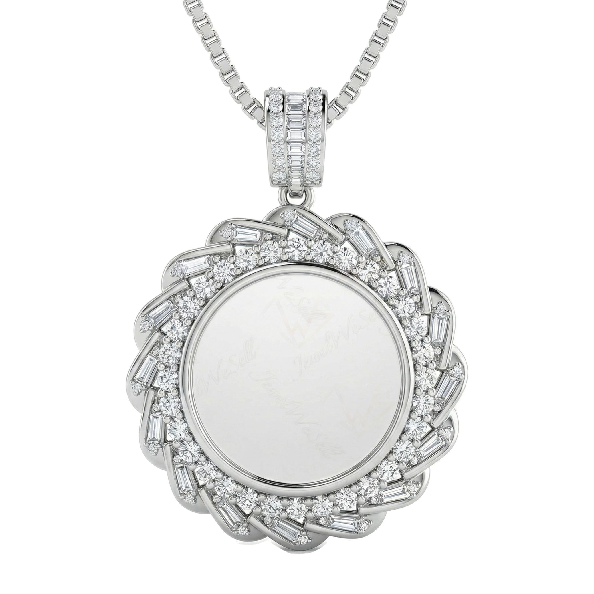 5.50 ct EF VS Lab Grown Diamond Memory Pendant in 10k White Gold 201015