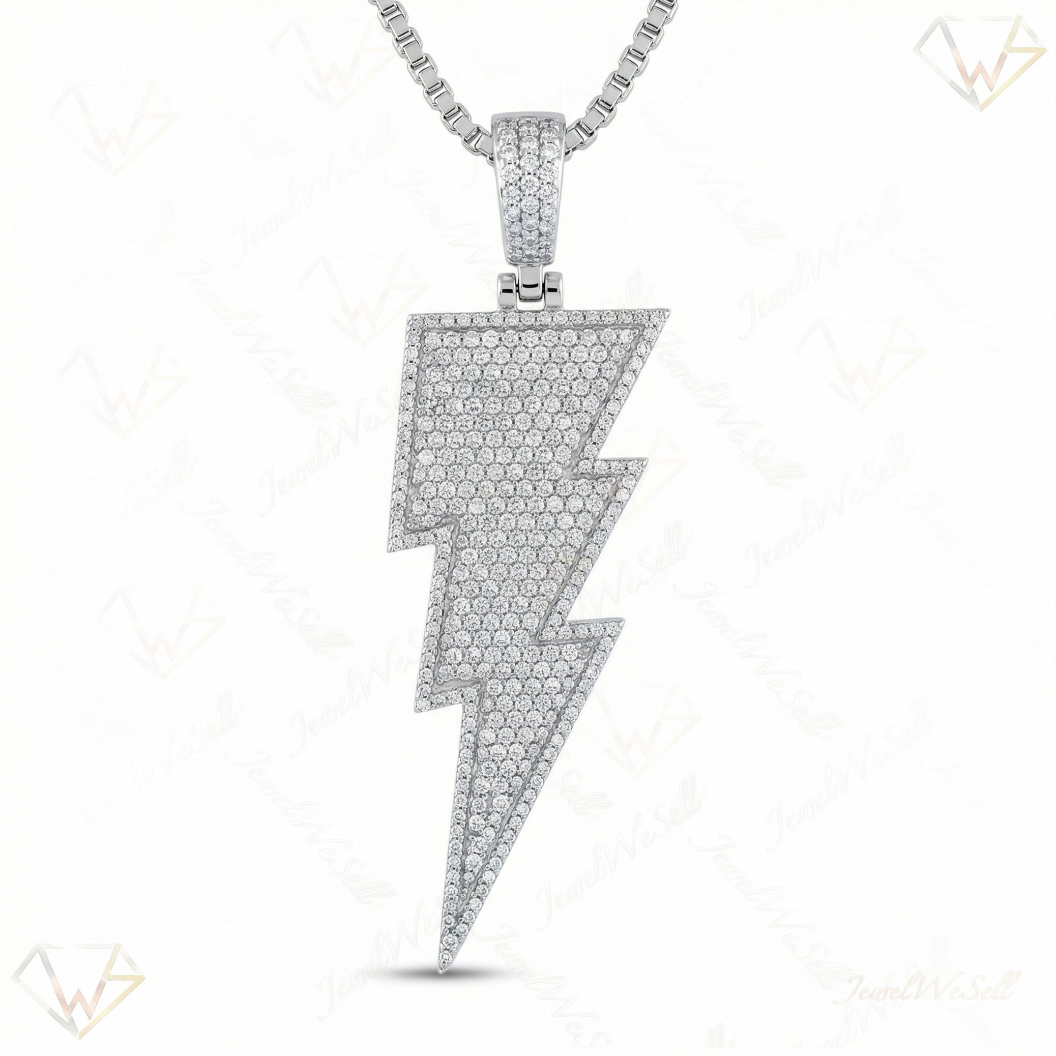 6.30 ct EF VS Lab Grown Diamond Lightening Pendant in 10k White Gold 201097