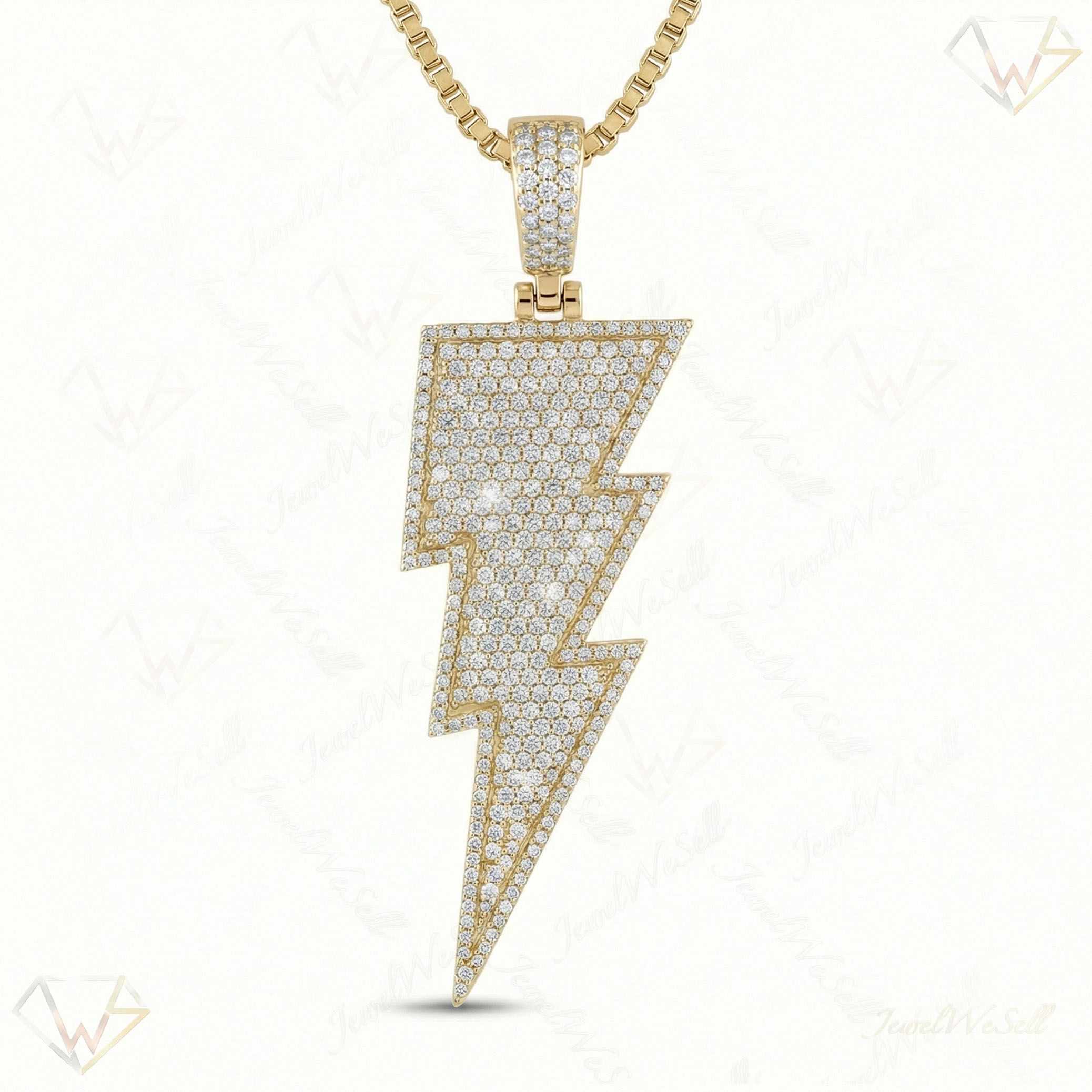6.30 ct EF VS Lab Grown Diamond Lightening Pendant in 14k Yellow Gold 201097