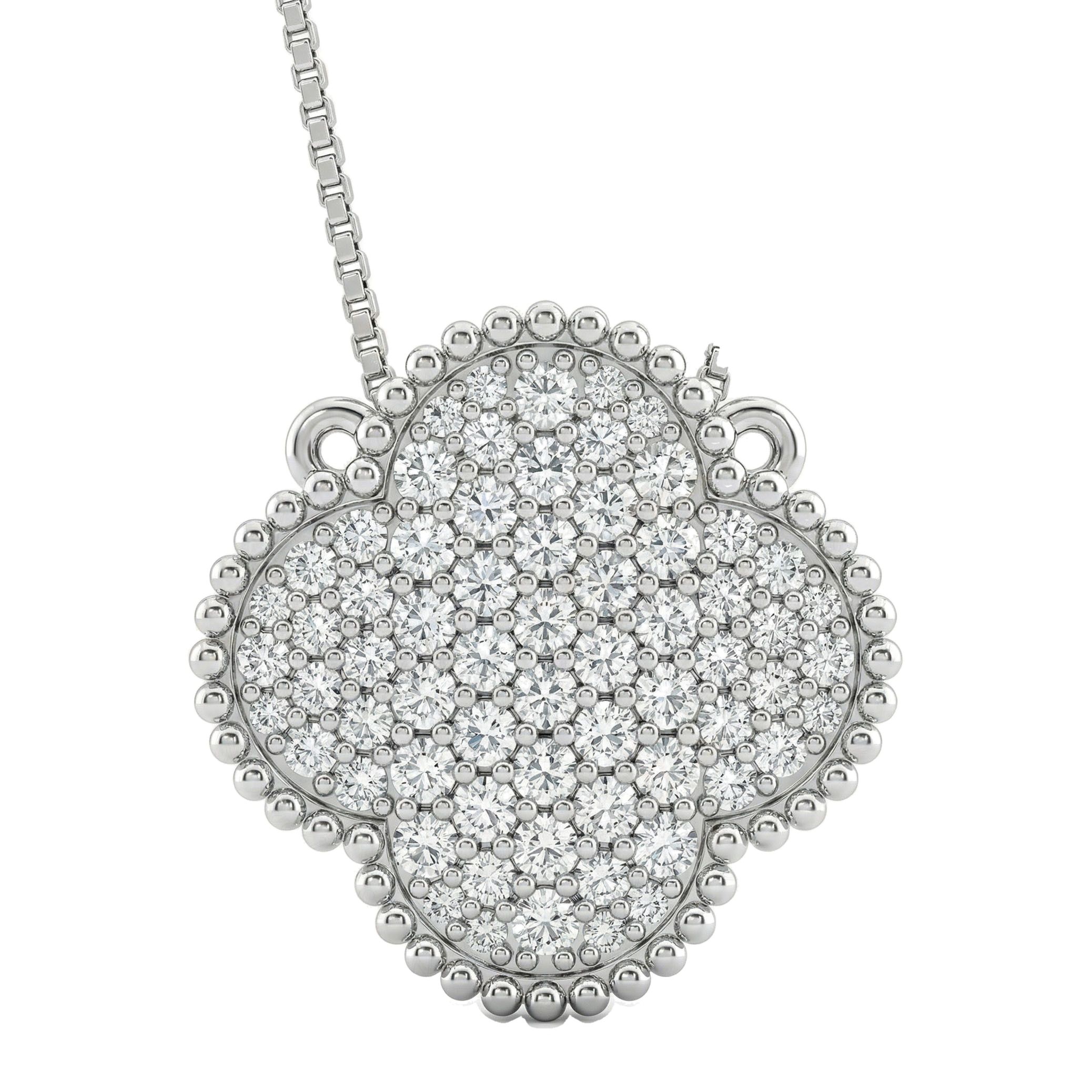 1.00 ct EF VS Lab Grown Diamond Cluster Pendant in 10k White Gold 201135