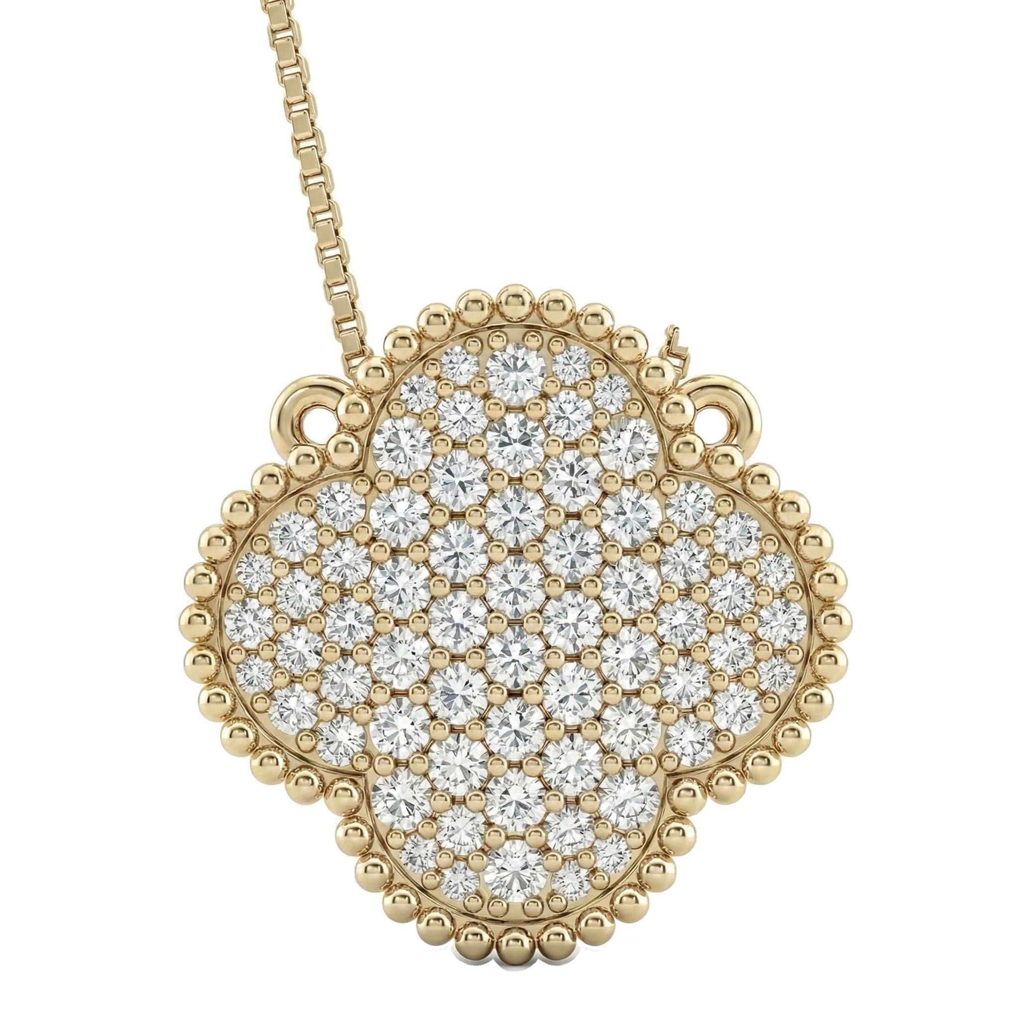1.00 ct EF VS Lab Grown Diamond Cluster Pendant in 14k Yellow Gold 201135