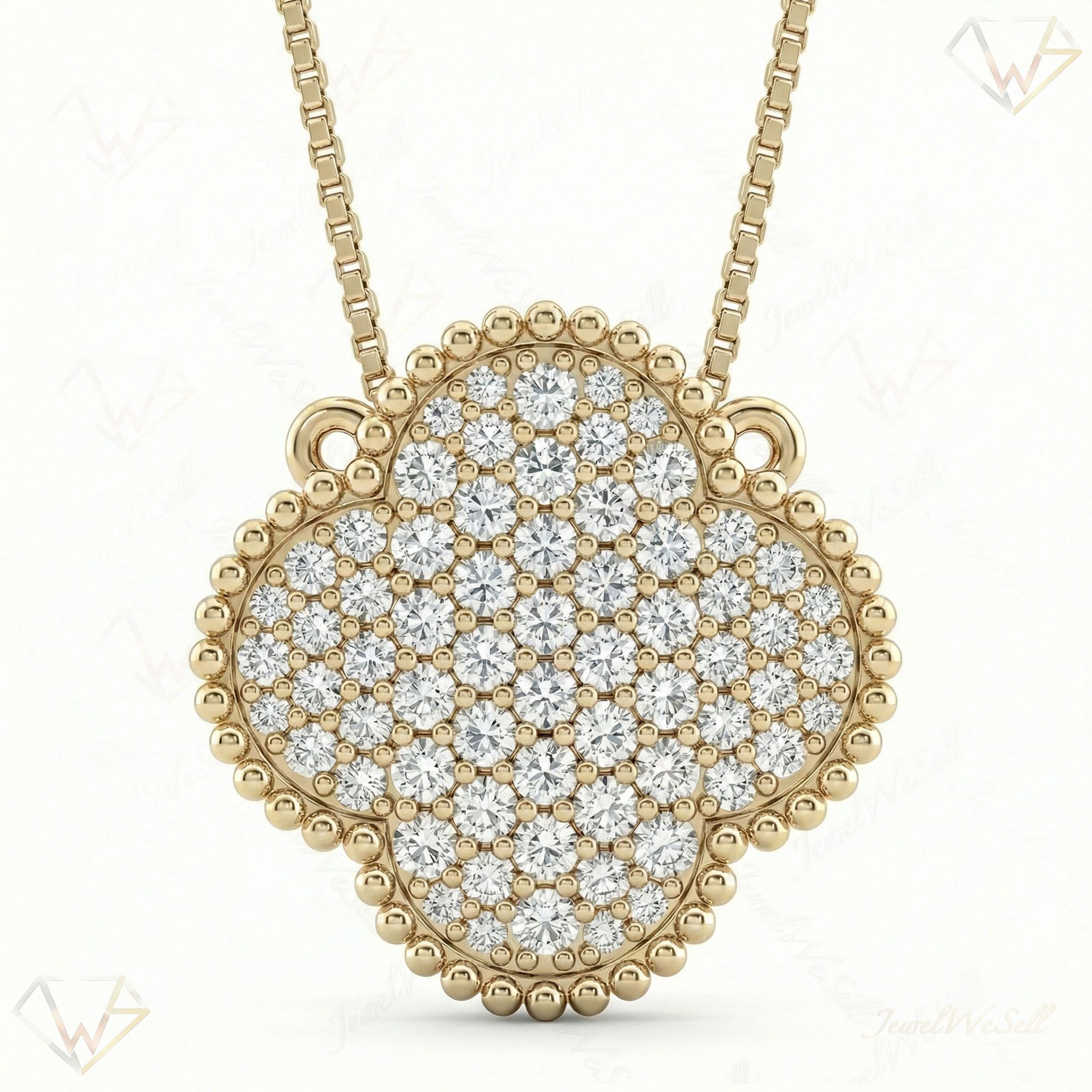 1.00 ct EF VS Lab Grown Diamond Cluster Pendant in 10k Yellow Gold 201135