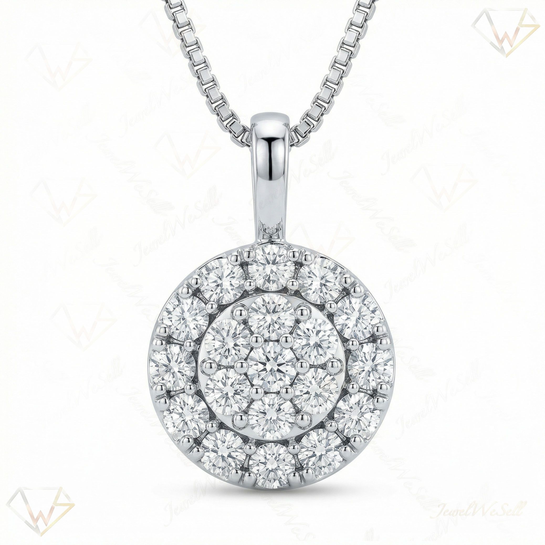 3.30 ct EF VS Lab Grown Diamond Cluster Pendant in 10k White Gold 201159
