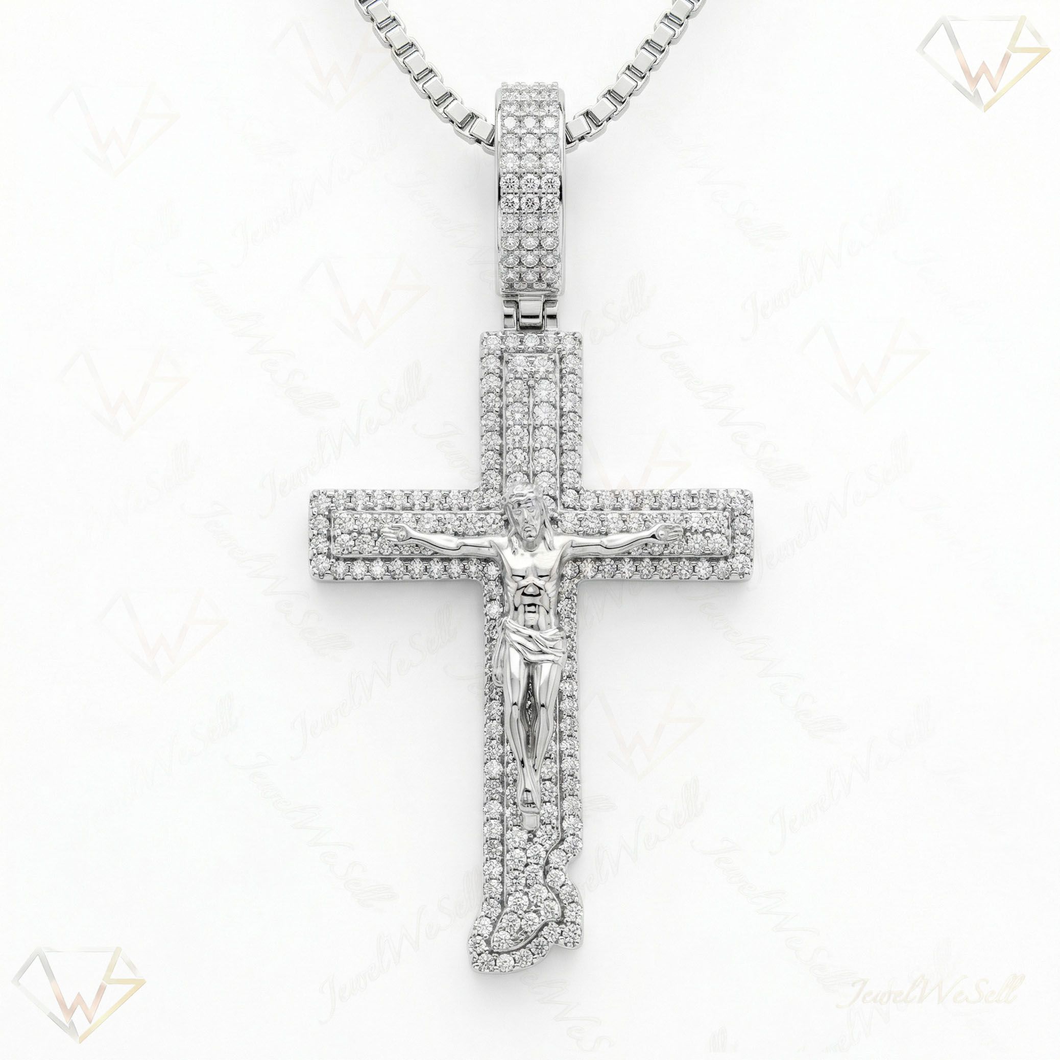 1.20 ct EF VS Lab Grown Diamond Jesus Pendant in 10k White Gold 201473