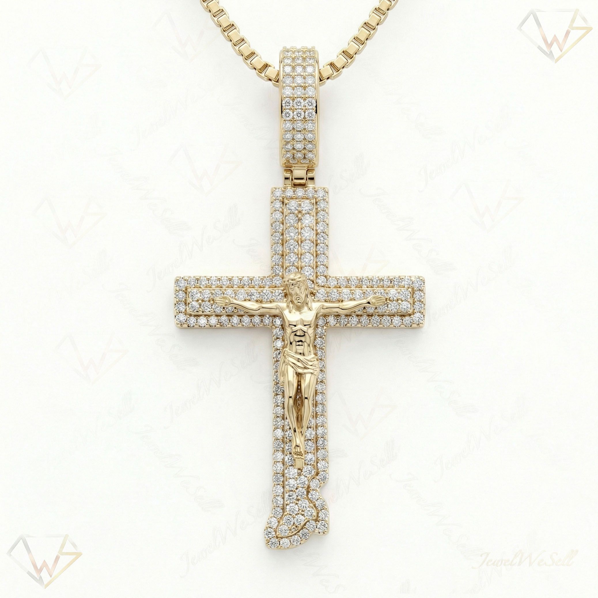 1.20 ct EF VS Lab Grown Diamond Jesus Pendant in 10k Yellow Gold 201473