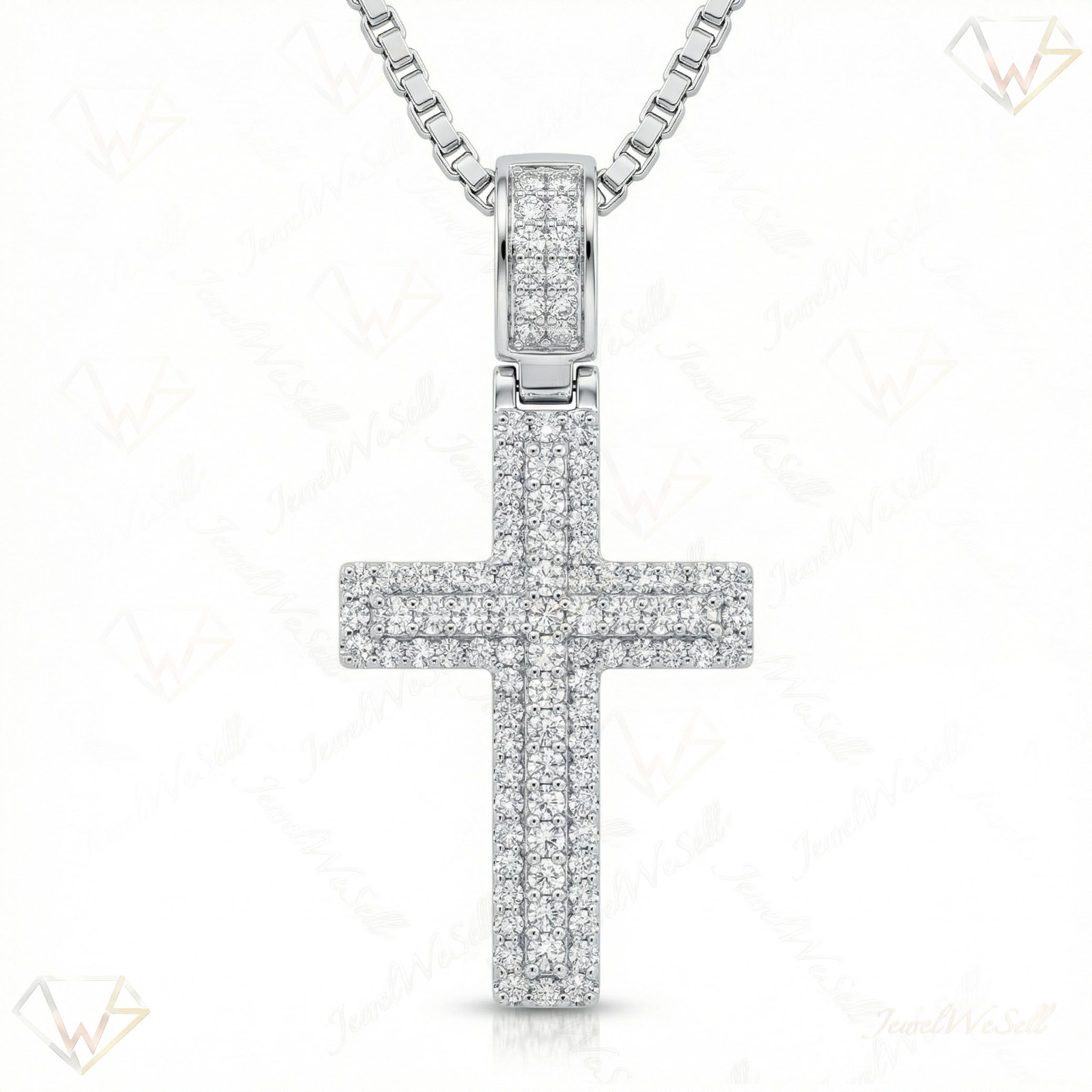 1.80 ct EF VS Lab Grown Diamond Cross Pendant in 10k White Gold 201545