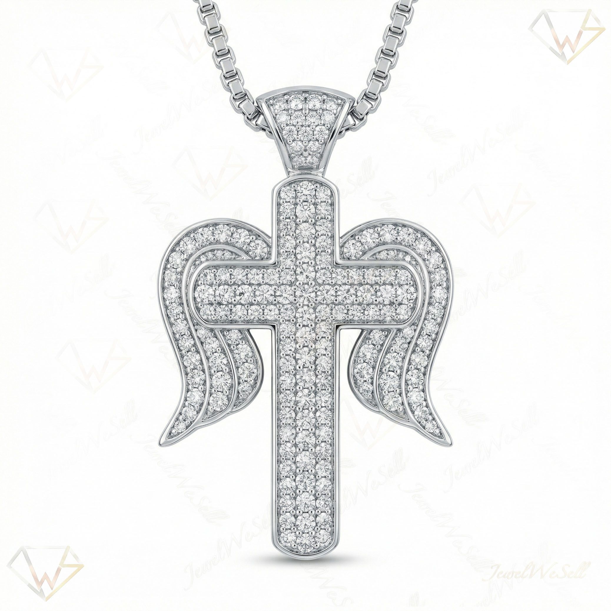 3.50 ct EF VS Lab Grown Diamond Cross Pendant in 14k White Gold 201561