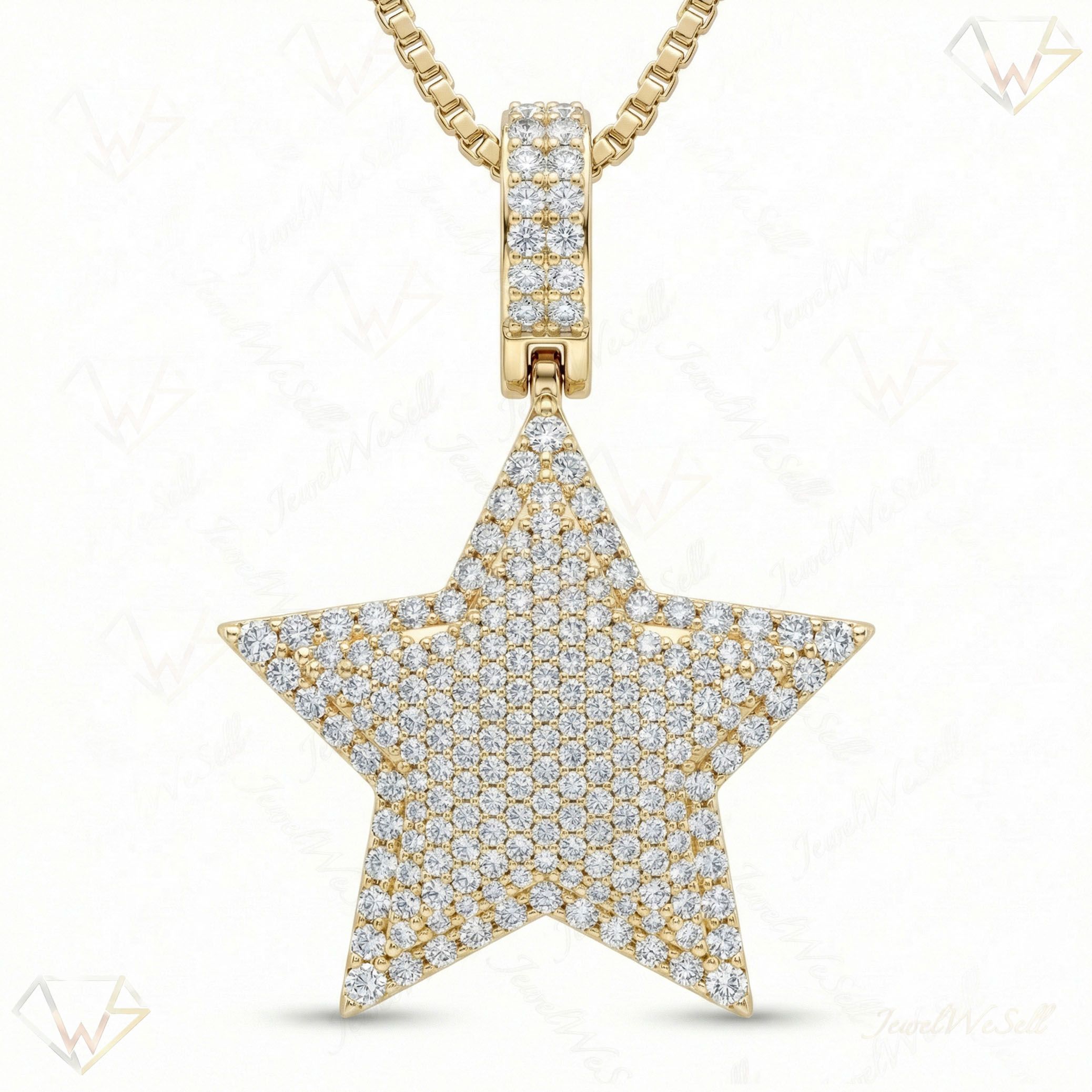 1.80 ct EF VS Lab Grown Diamond Star Pendant in 14k Yellow Gold 201577