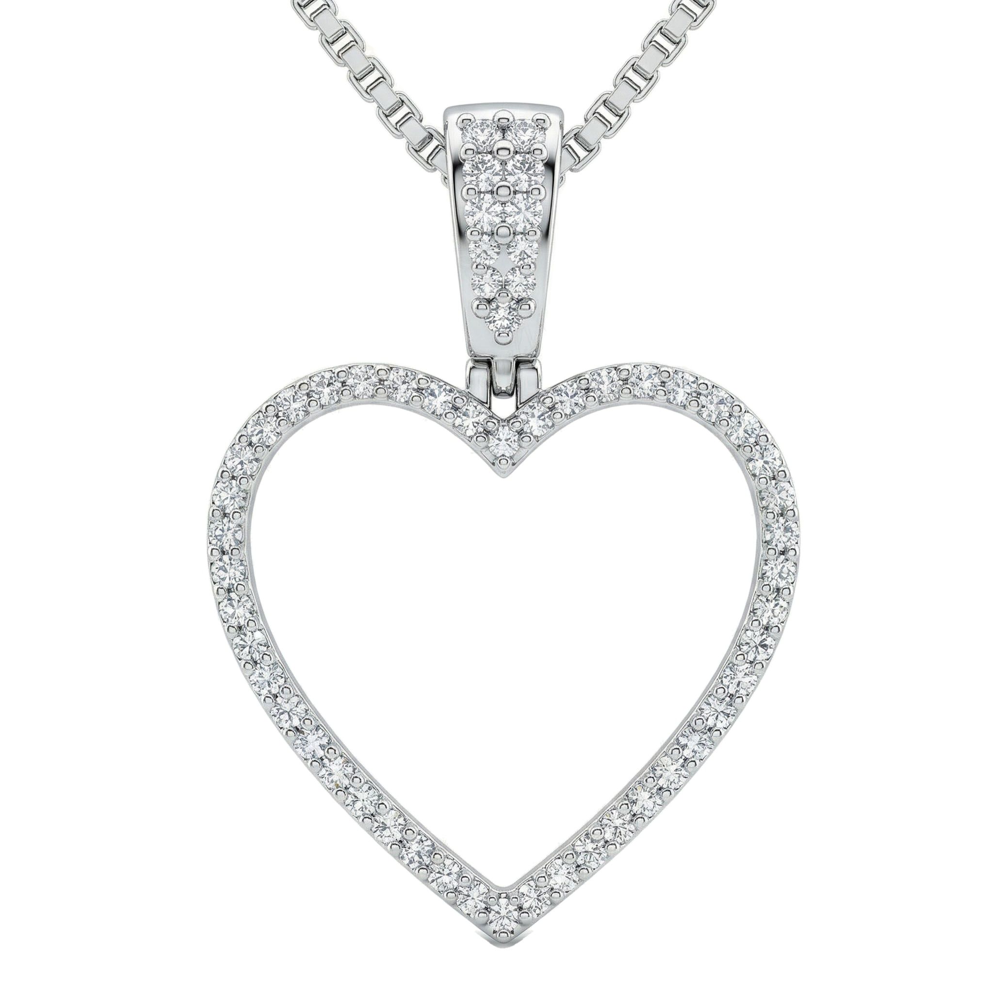 1.50 ct EF VS Moissanite Heart Pendant in 925 Sterling Silver 201589
