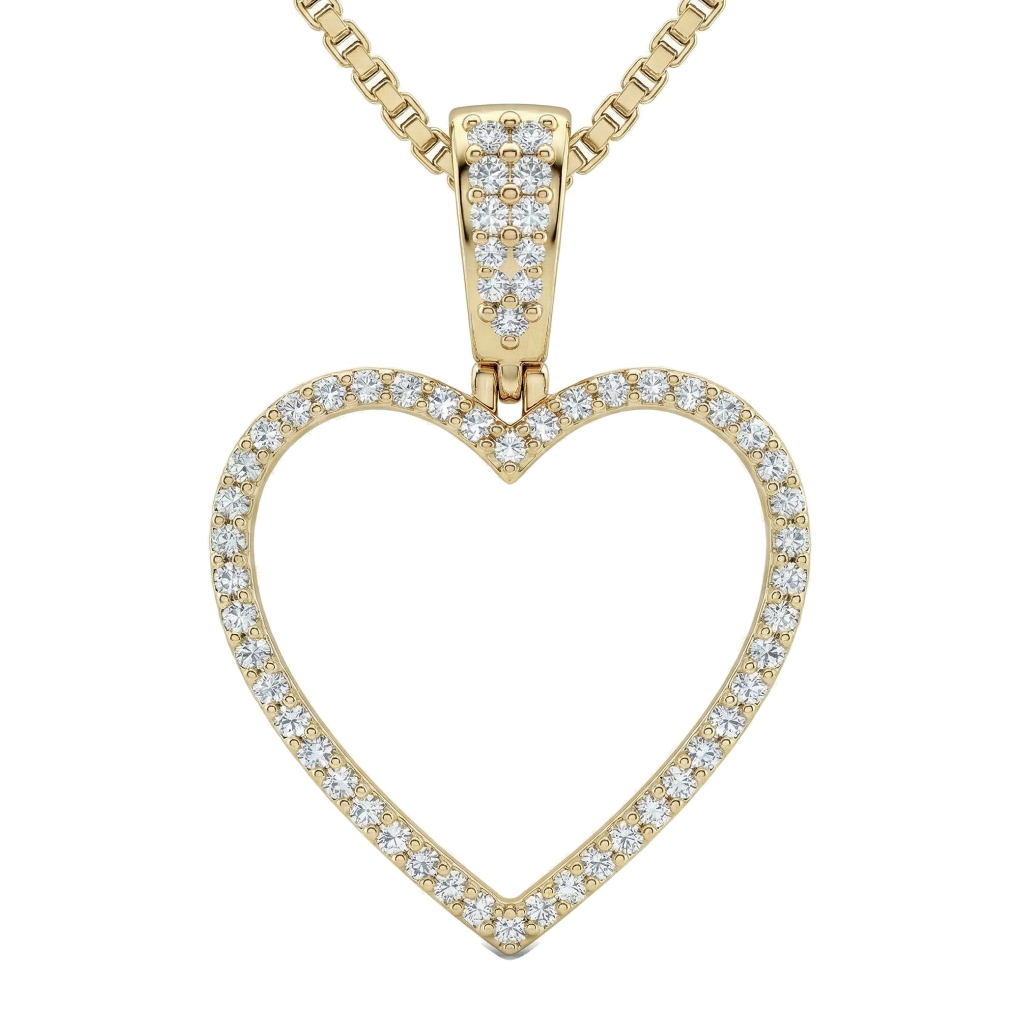 1.50 ct EF VS Lab Grown Diamond Heart Pendant in 14k Yellow Gold 201589