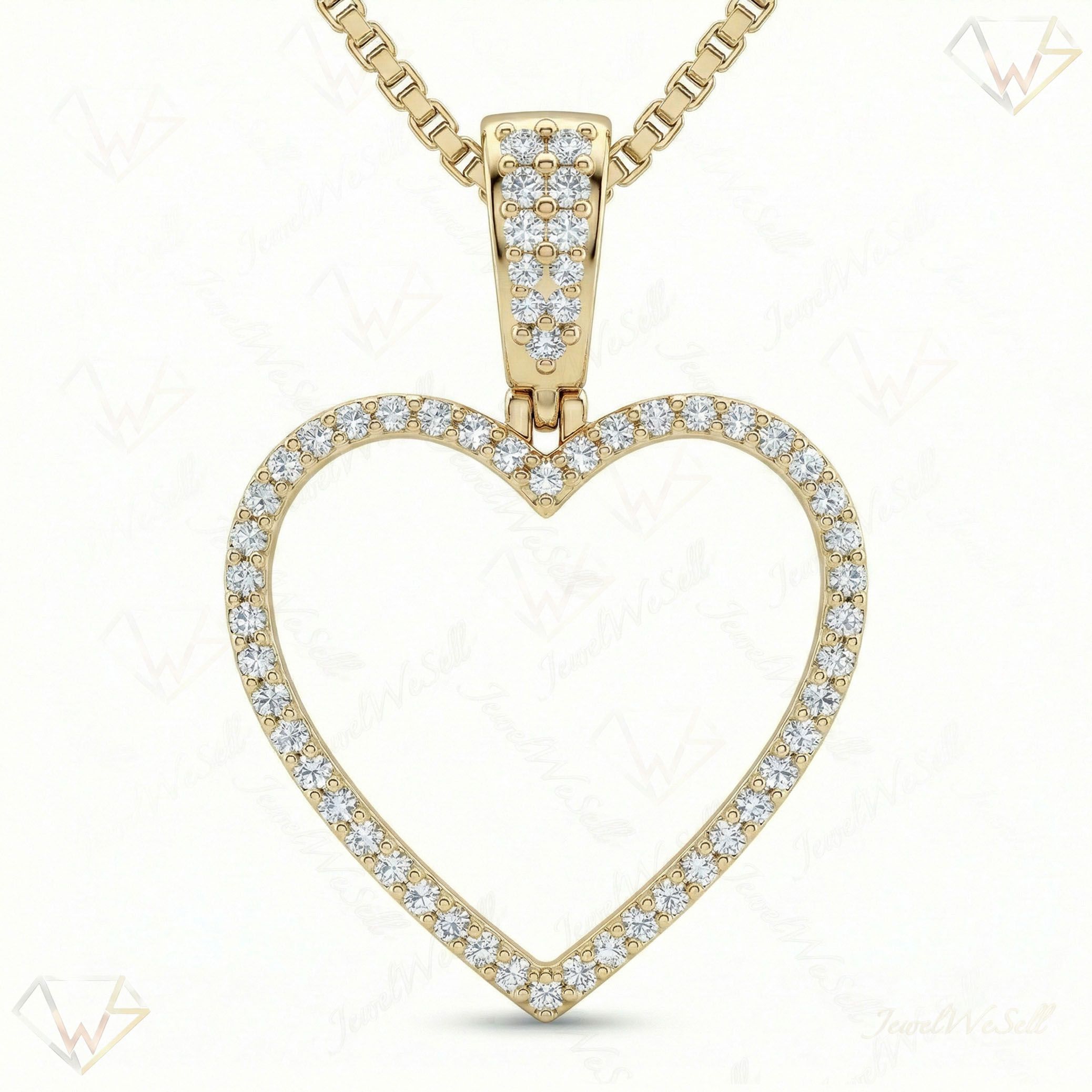 1.50 ct EF VS Lab Grown Diamond Heart Pendant in 10k Yellow Gold 201589