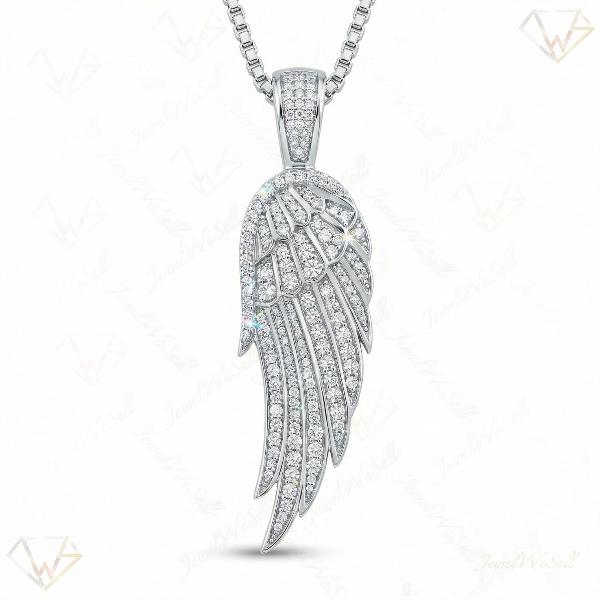 2.75 ct EF VS Lab Grown Diamond Wings Pendant in 14k White Gold 201594