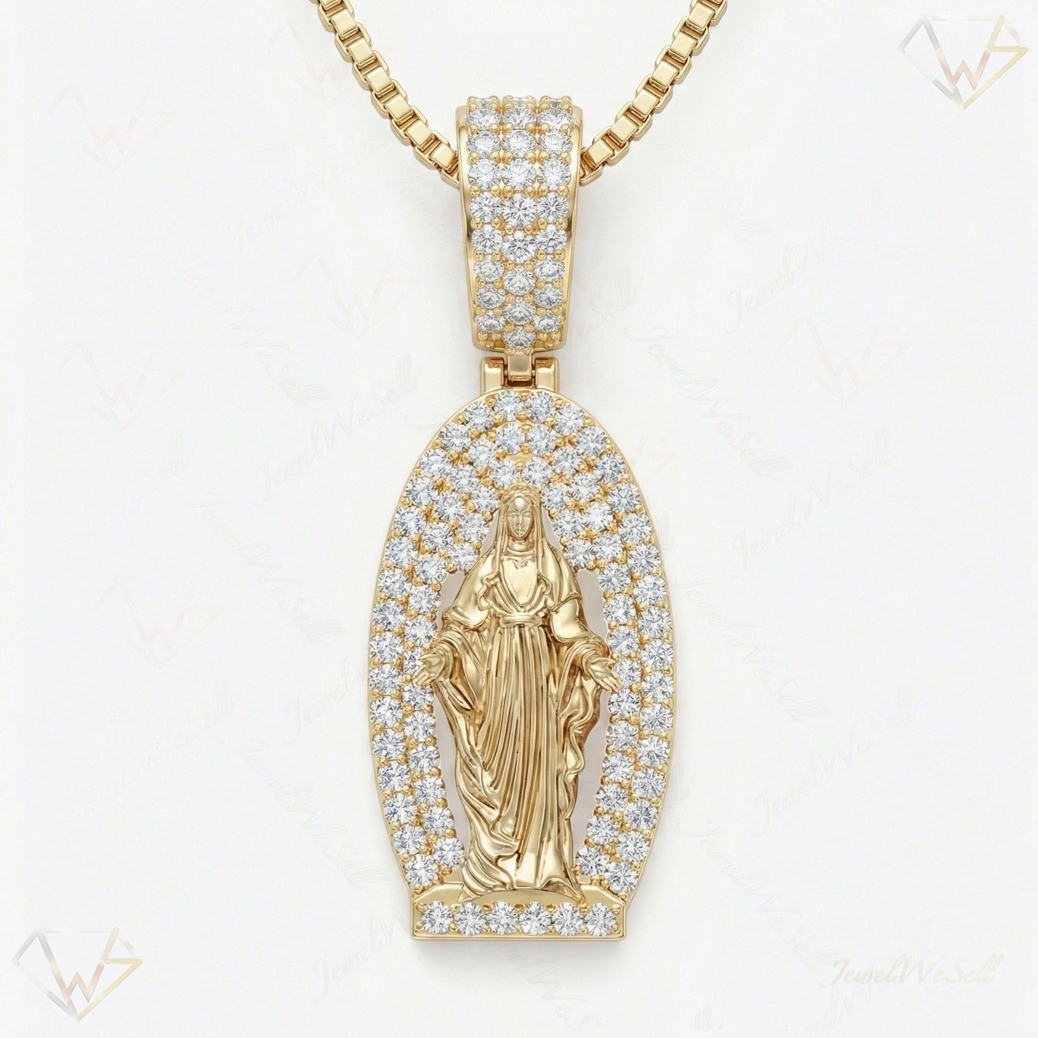 1.40 ct EF VS Lab Grown Diamond Jesus Pendant in 14k Yellow Gold 201600