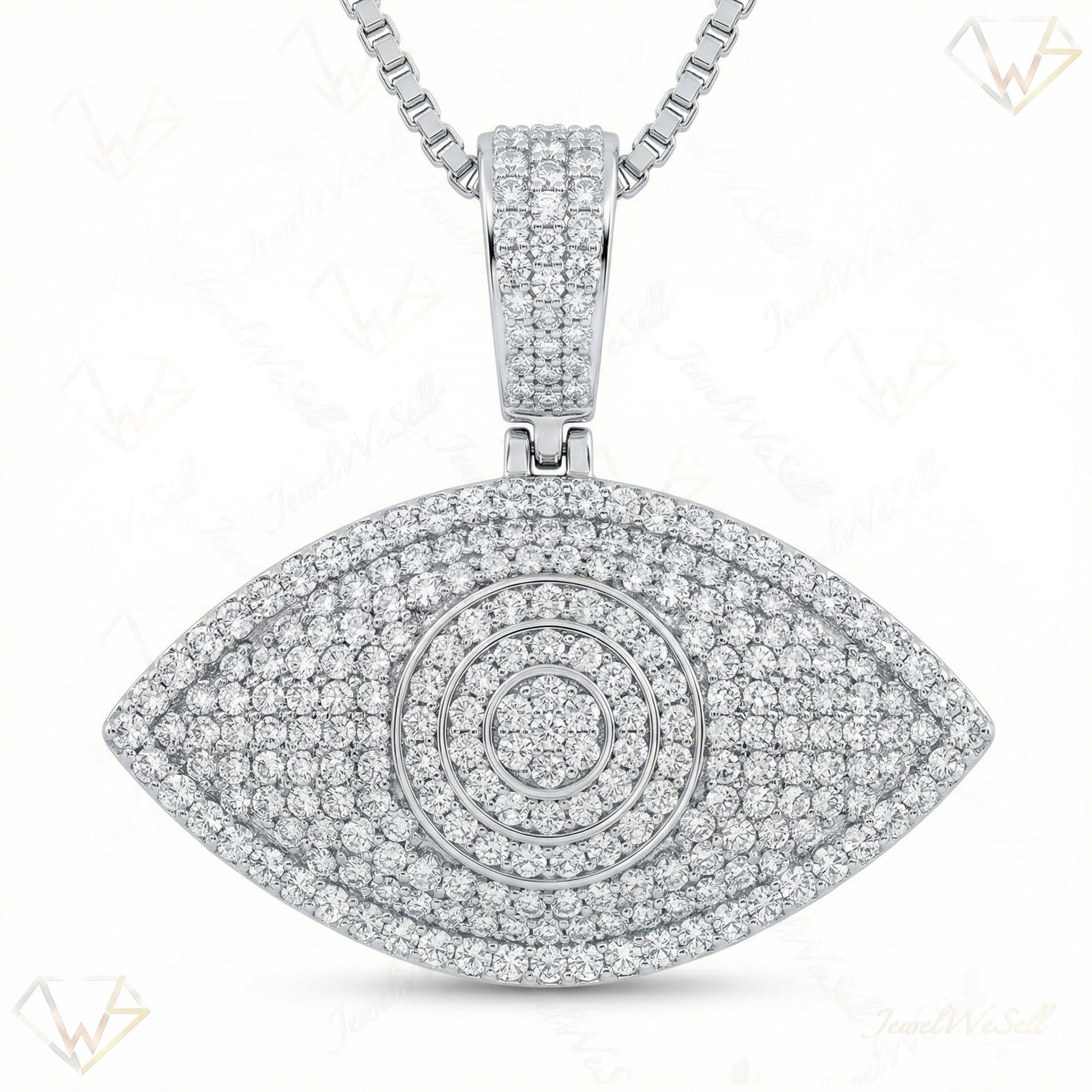 5.40 ct EF VS Lab Grown Diamond Evil Eye Pendant in 10k White Gold 201778