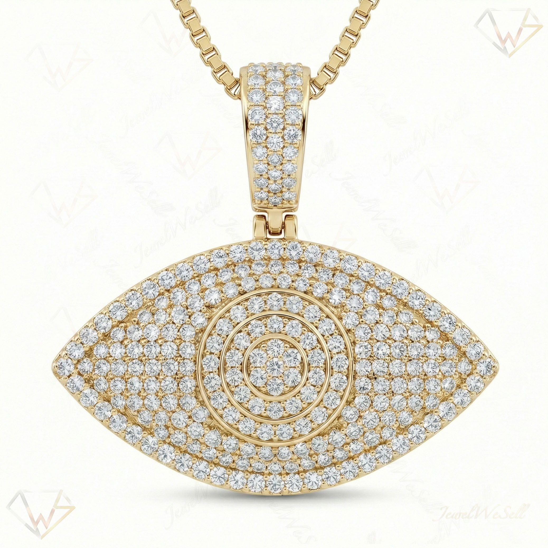 5.40 ct EF VS Lab Grown Diamond Evil Eye Pendant in 10k Yellow Gold 201778