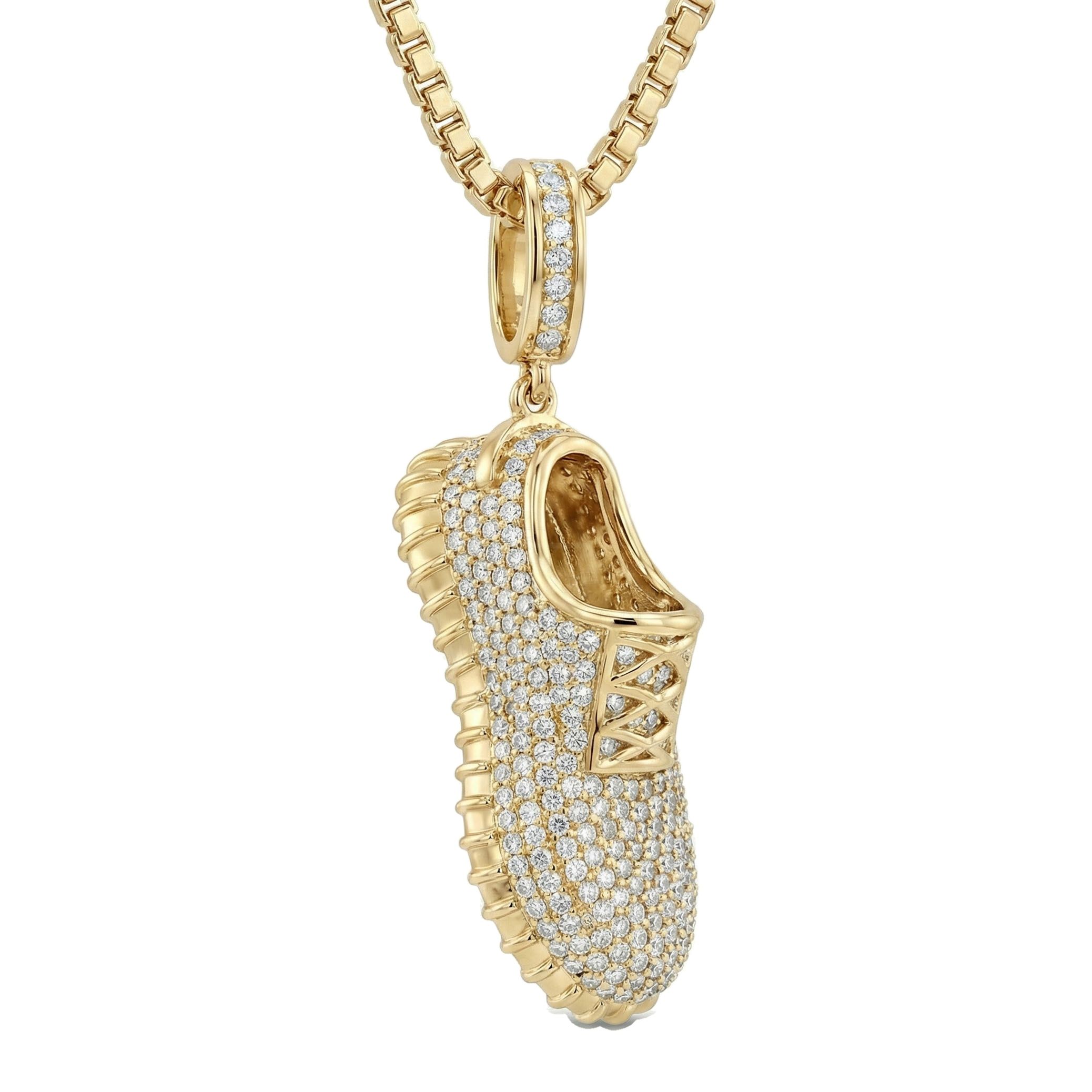 3.00 ct EF VS Lab Grown Diamond Shoe Pendant in 10k Yellow Gold 201852