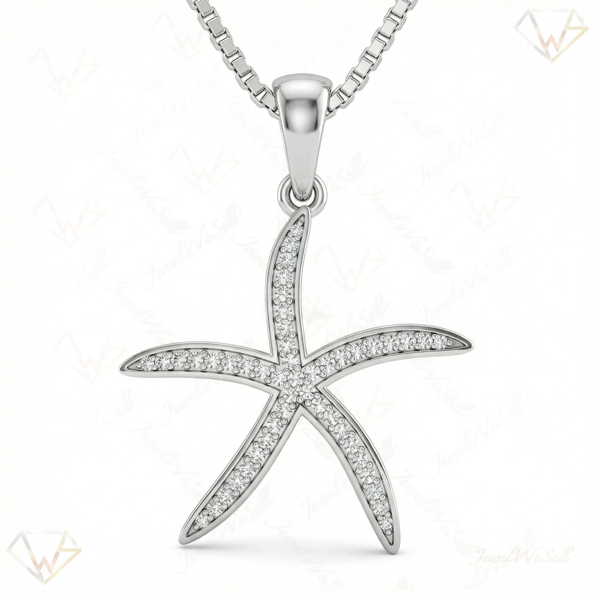 0.33 ct EF VS Lab Grown Diamond Fish Pendant in 14k White Gold 201854